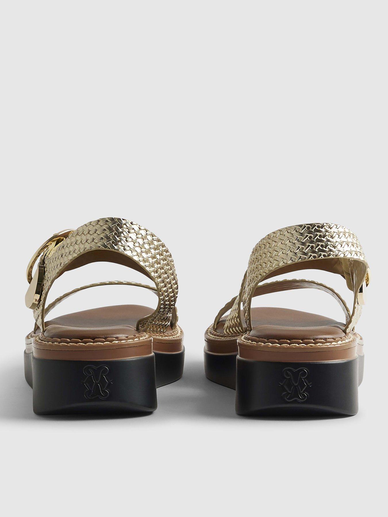  image of river-island-two-part-ring-buckle-flatform-gold