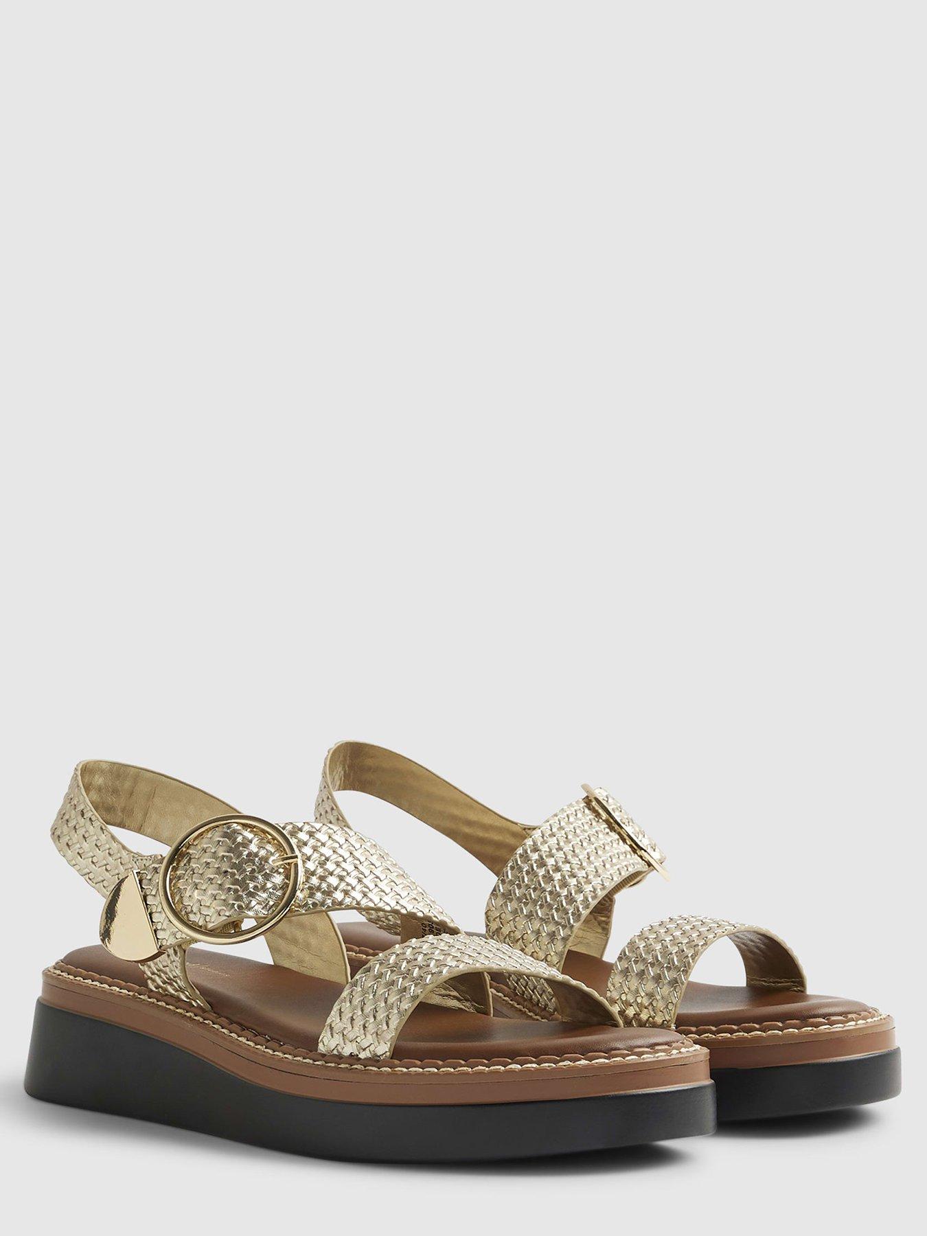  image of river-island-two-part-ring-buckle-flatform-gold