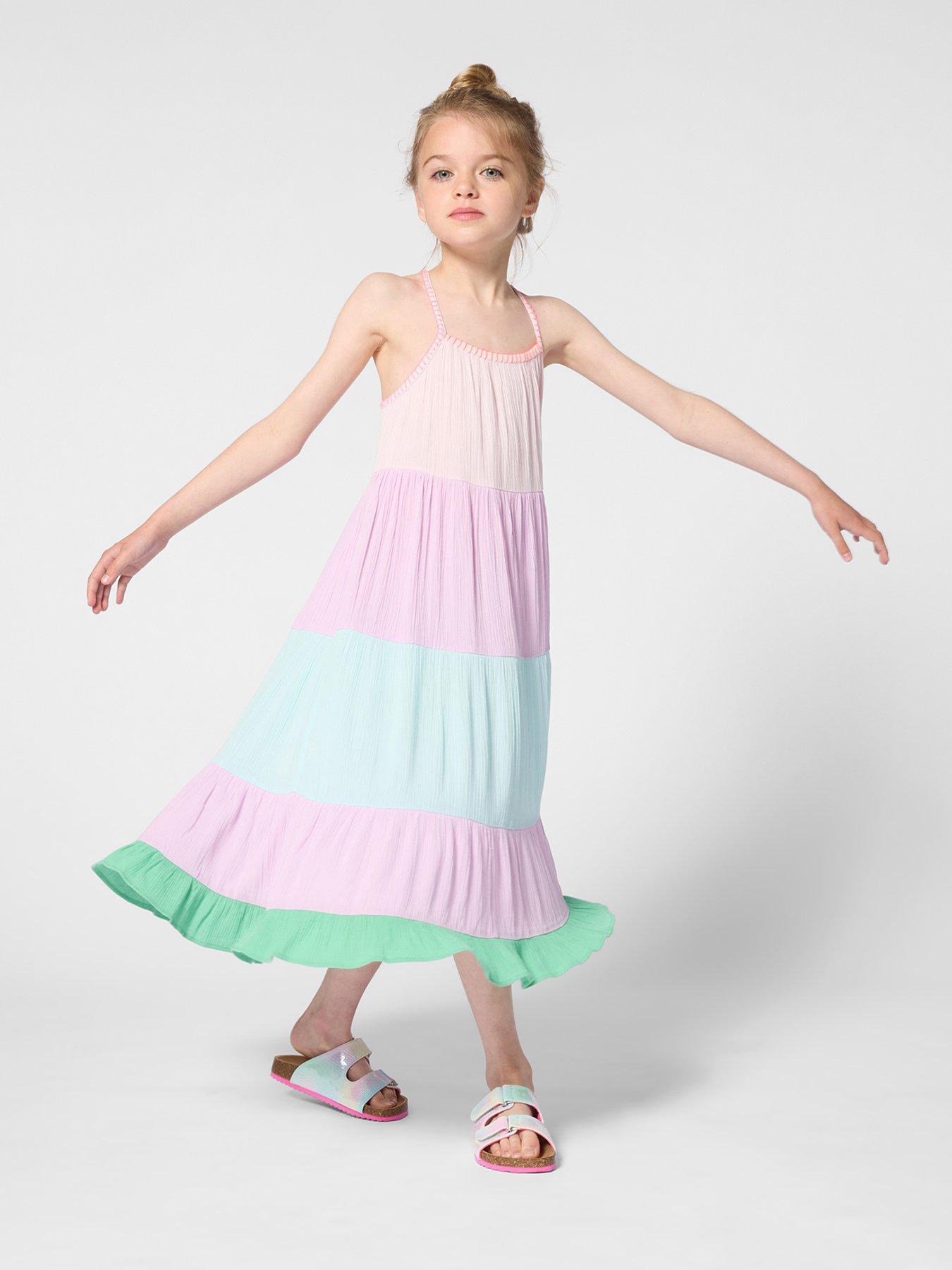 Billieblush Girls Colour Blocked Strappy Dress - Multi