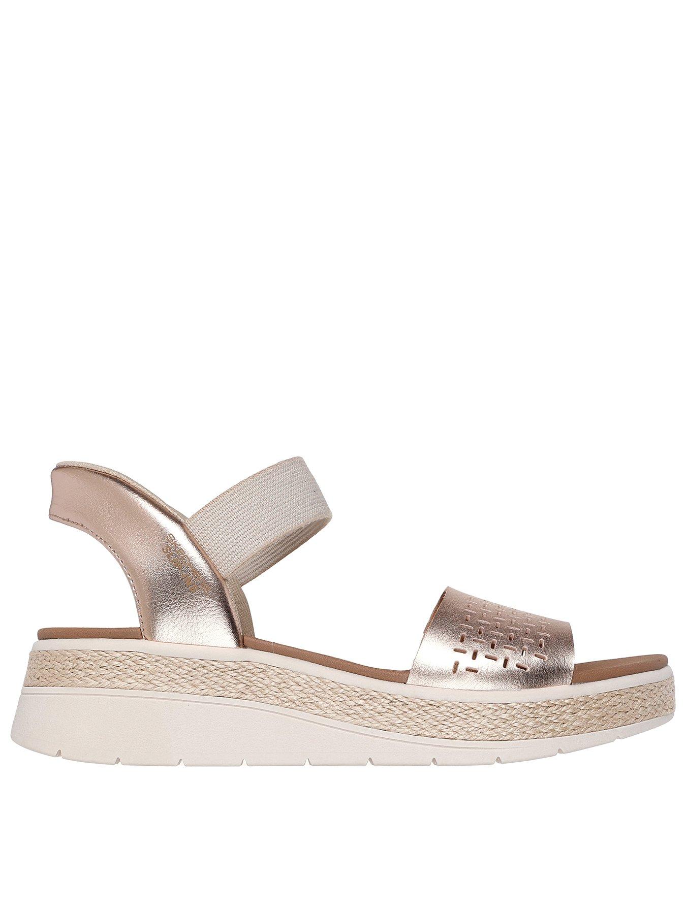 Skechers Bobs Sun Ray Wedge Sandals - Gold
