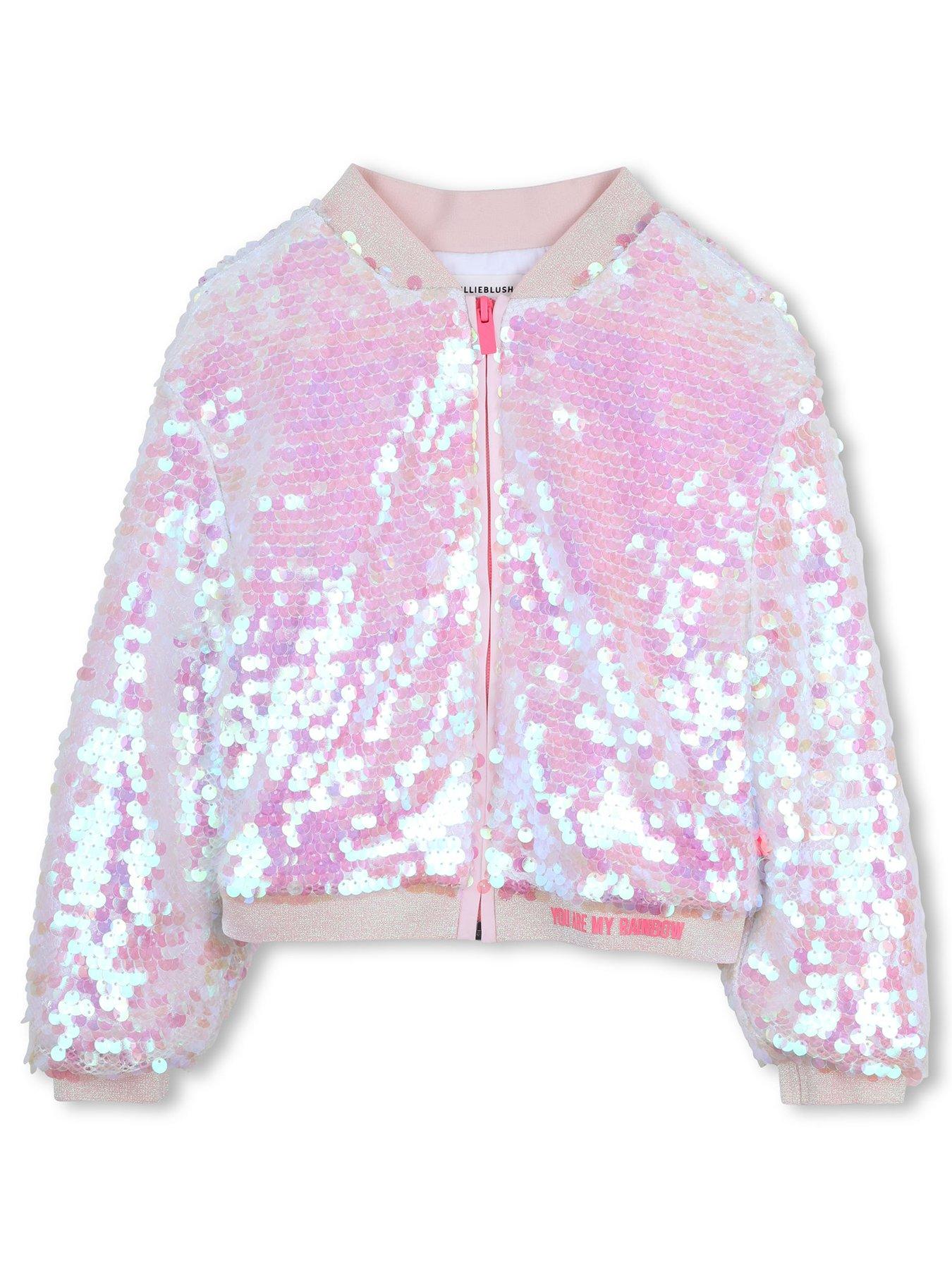 Billieblush Girls Sequin Jacket - White