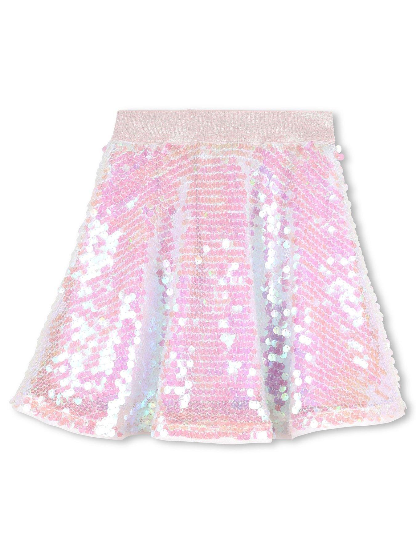 Image 2 of 3 of Billieblush Girls Sequin Skirt - White