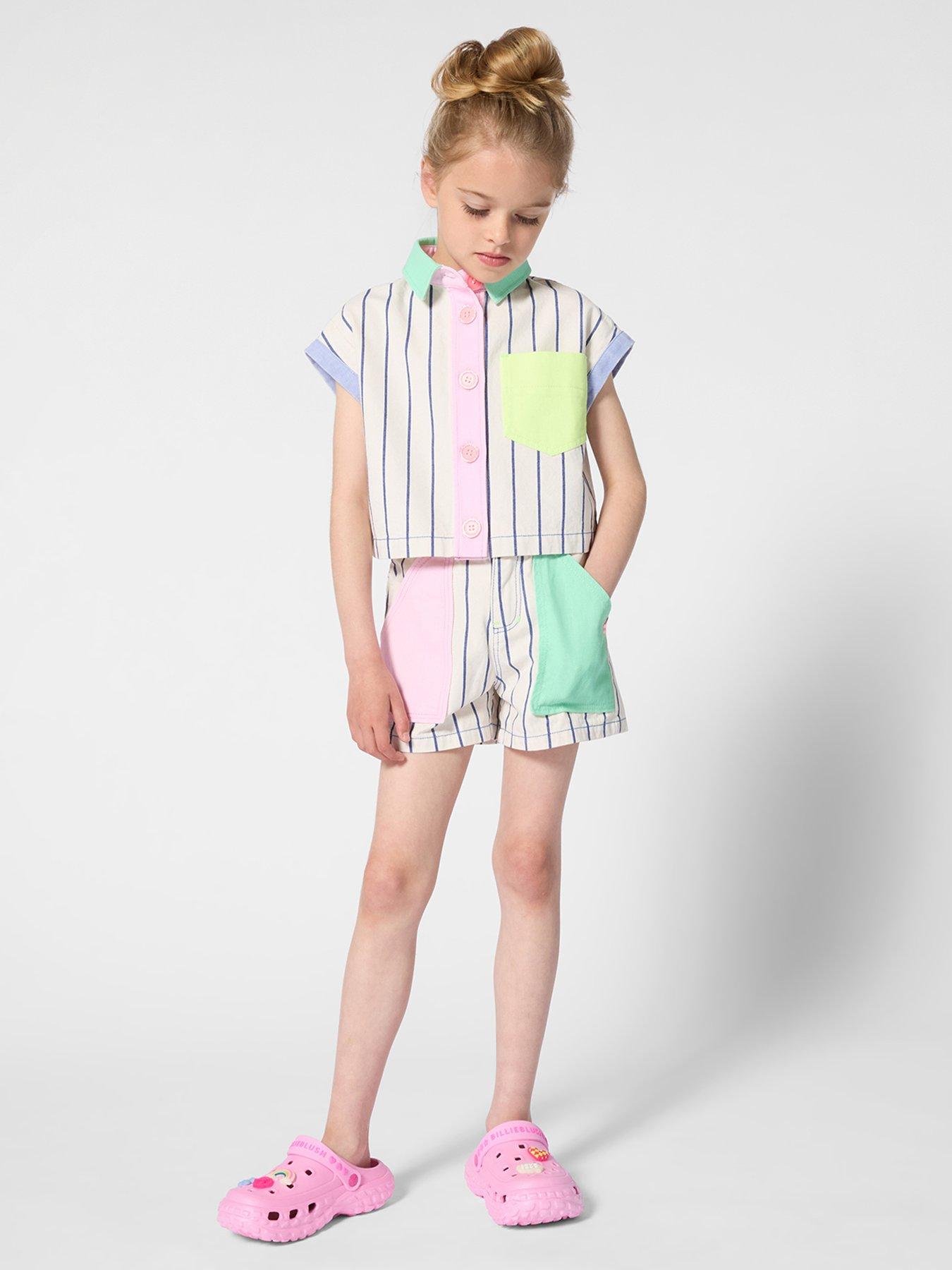 Billieblush Girls Short Sleeve Stripe Shirt - Multi