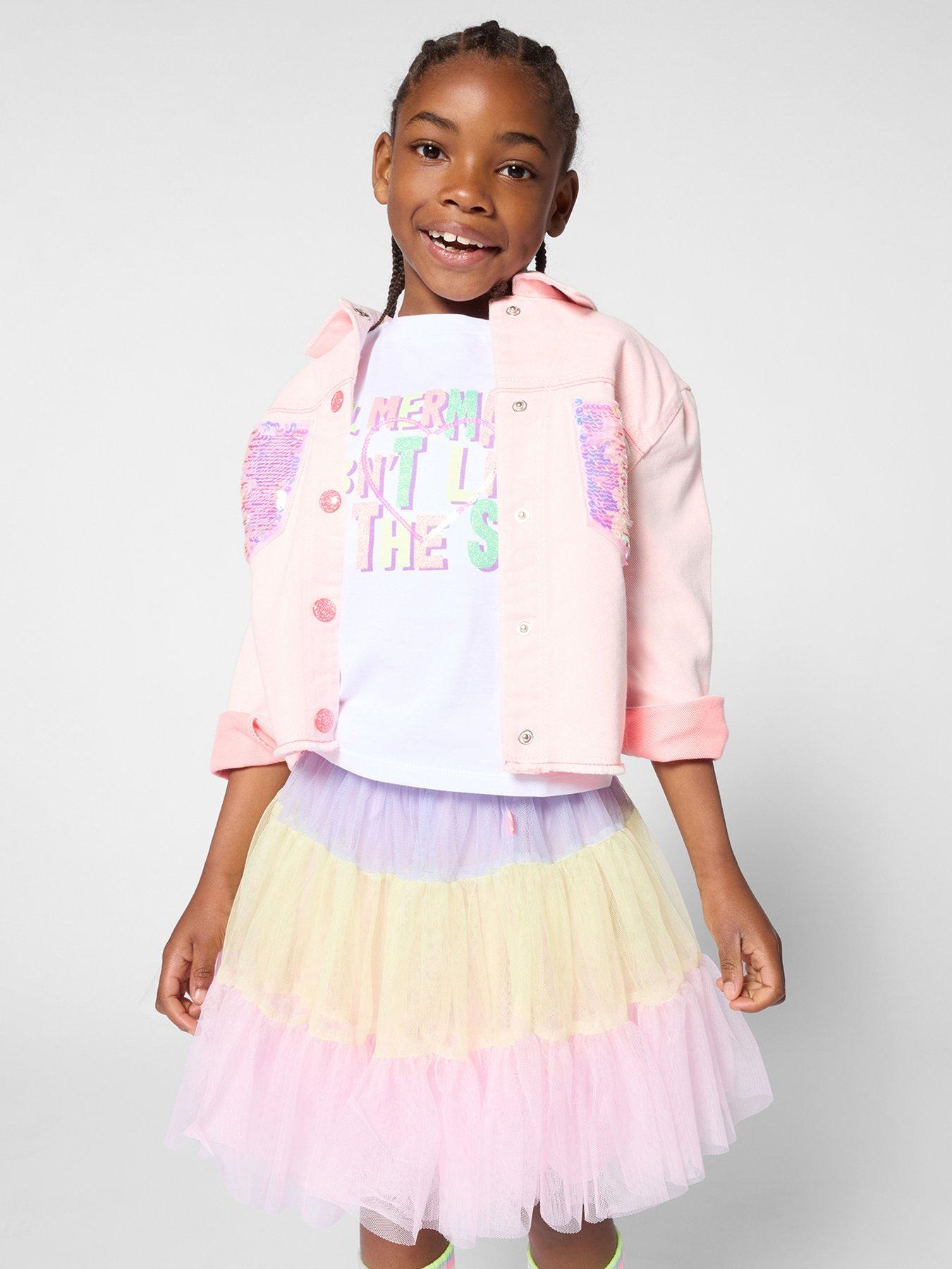 Billieblush Girls Mesh Tiered Skirt - Multi
