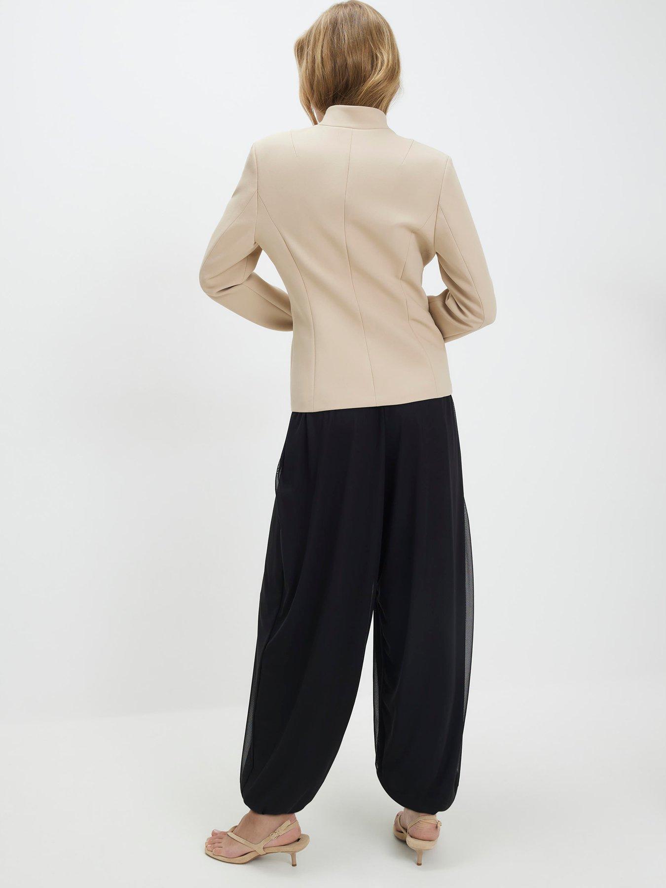 Image 2 of 4 of River Island Bubble Hem Balloon Trousers - Black