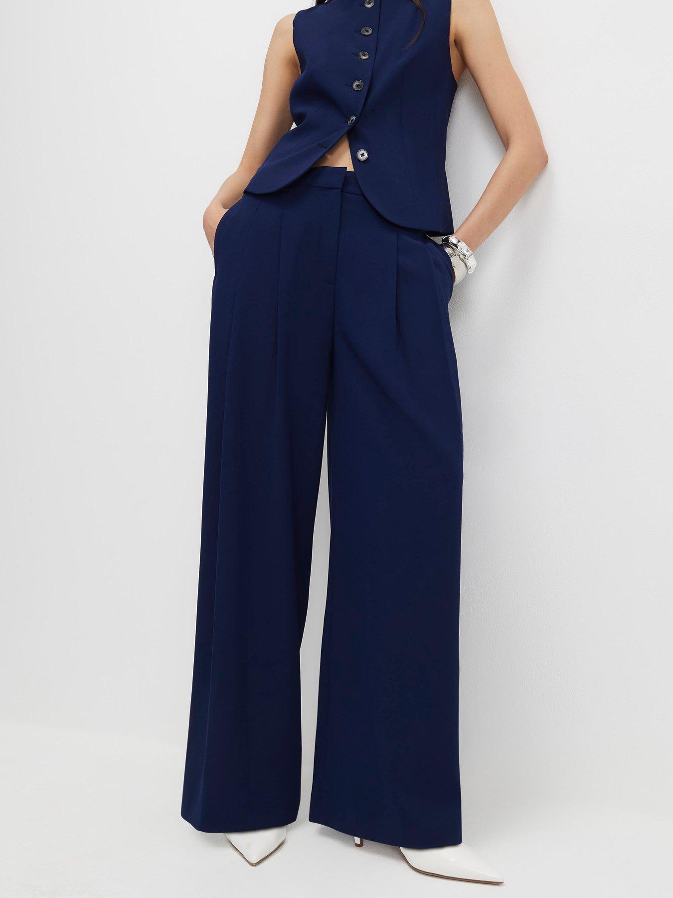 River Island Core Epp Wide Leg Trouser - Blue