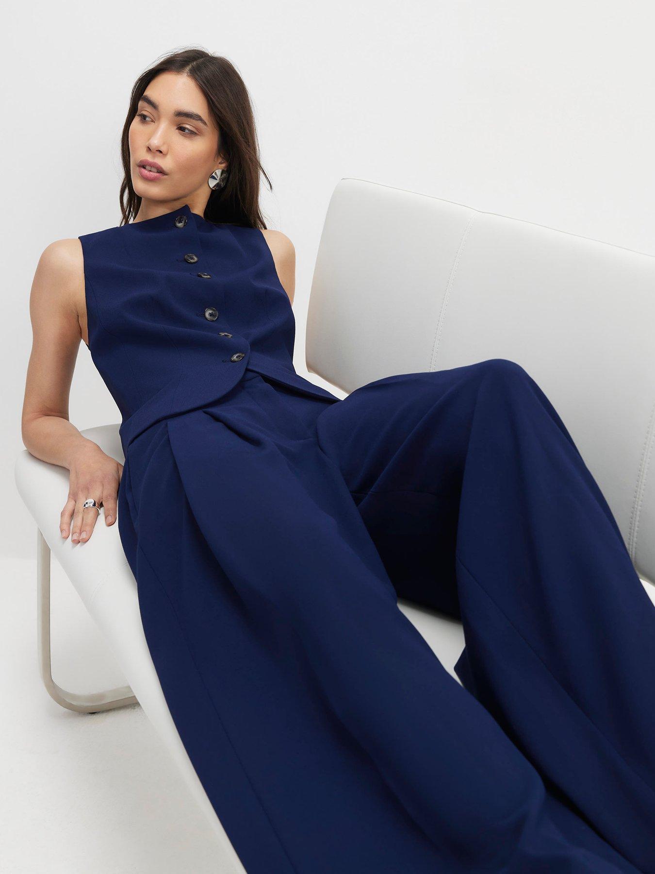  image of river-island-core-epp-wide-leg-trouser-blue