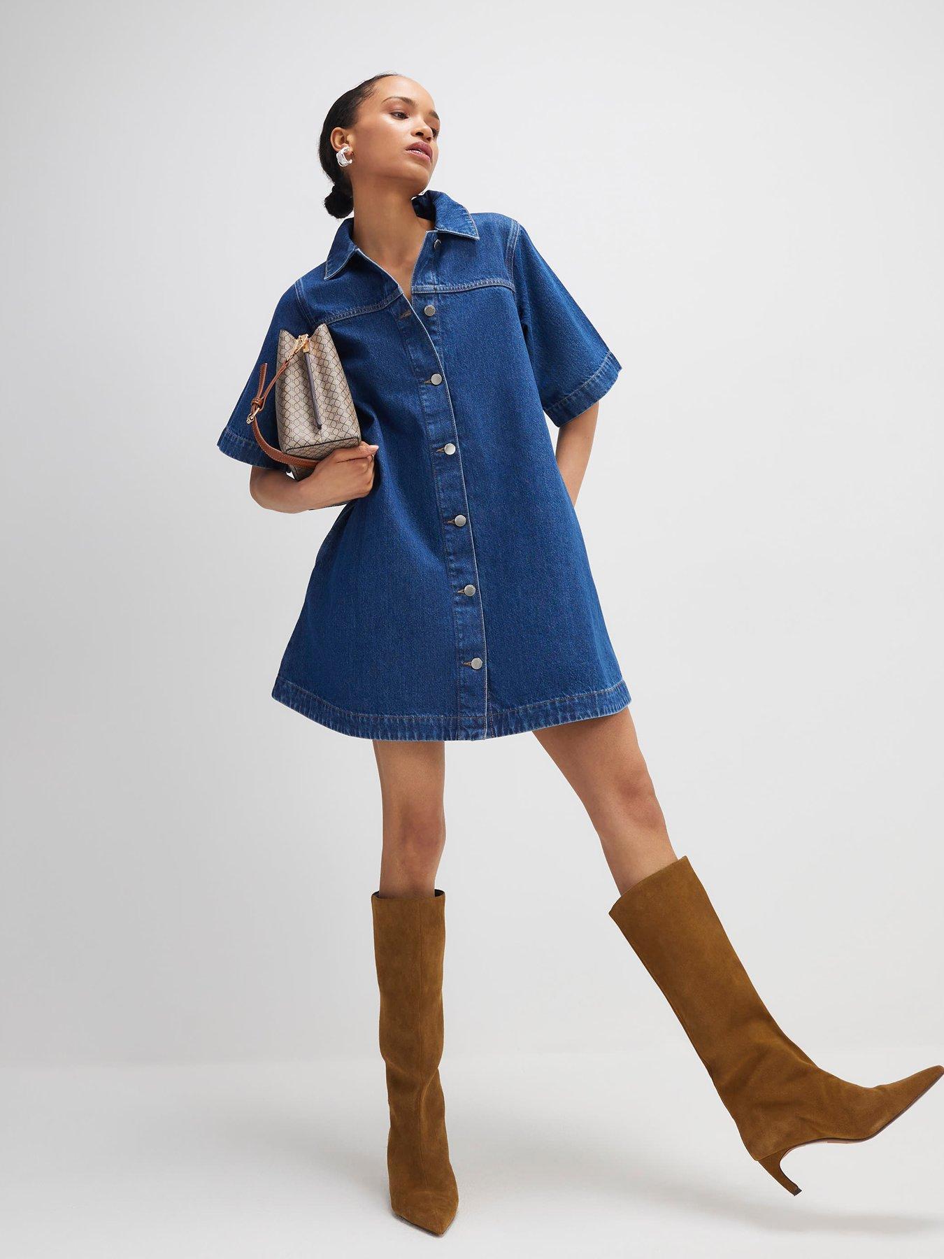 River Island Solero Button Through Dress - Blue