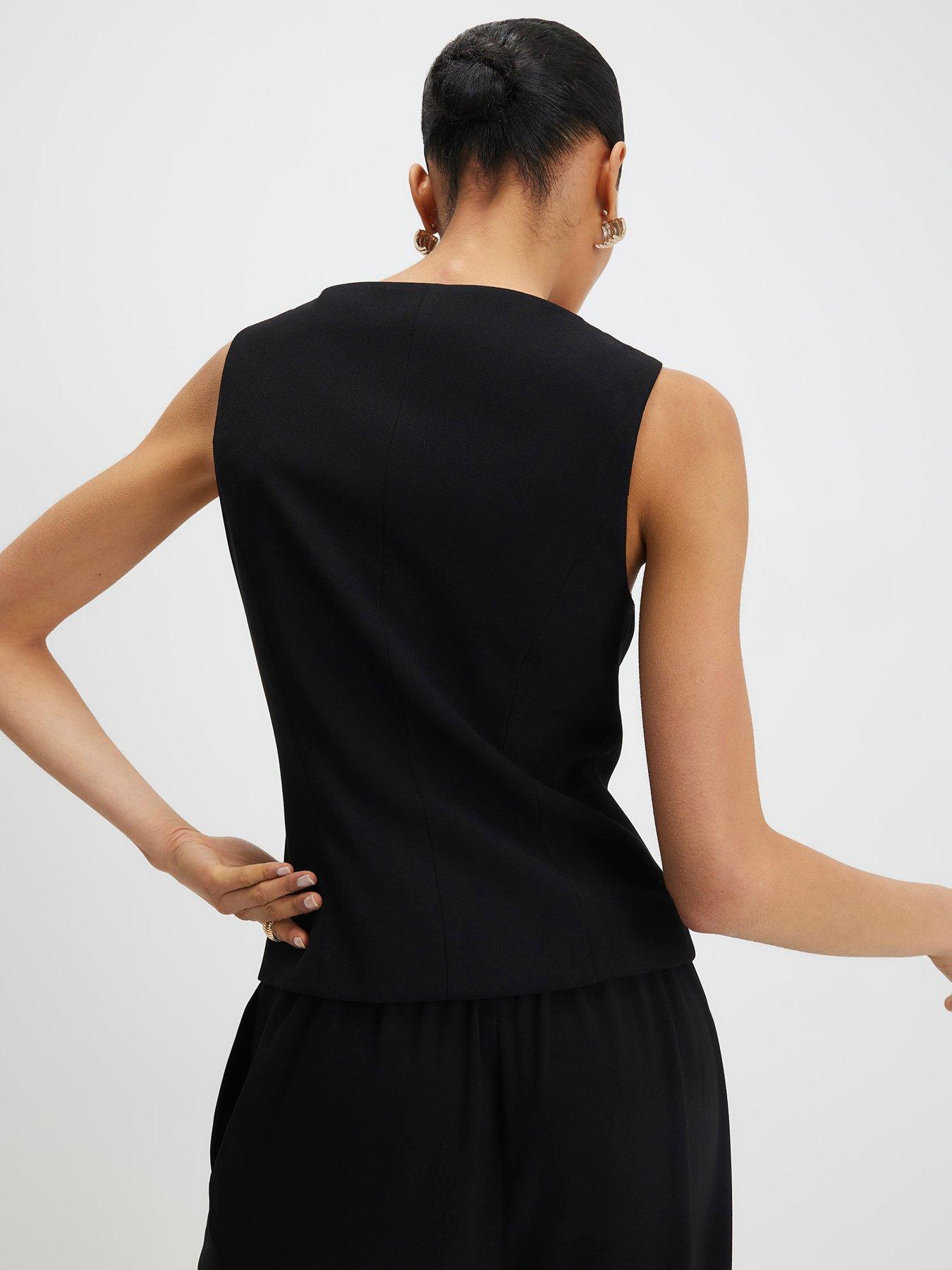 Image 2 of 4 of River Island Tailored Waistcoat - Black