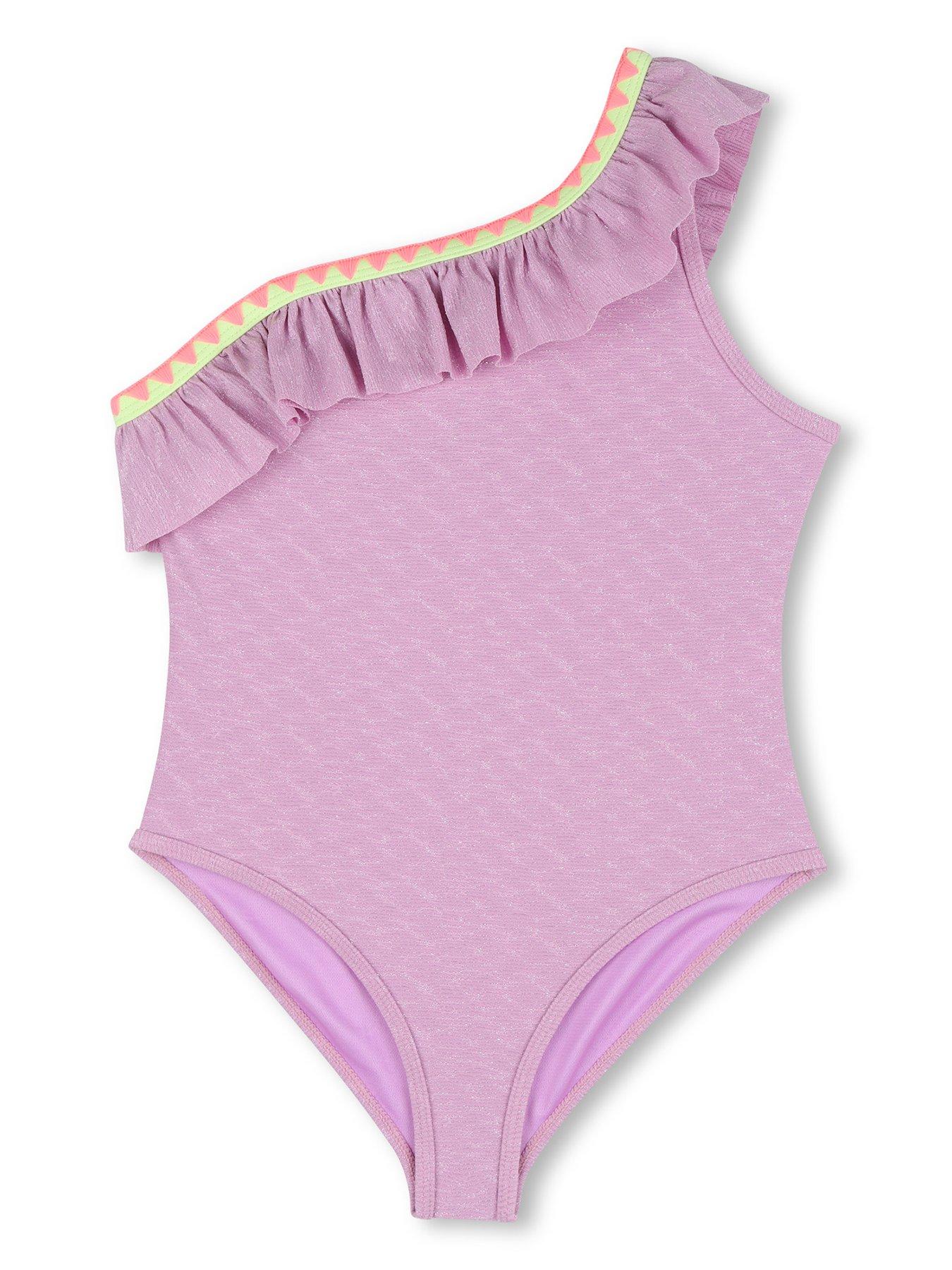 Billieblush Girls One Shoulder Swimsuit - Purple