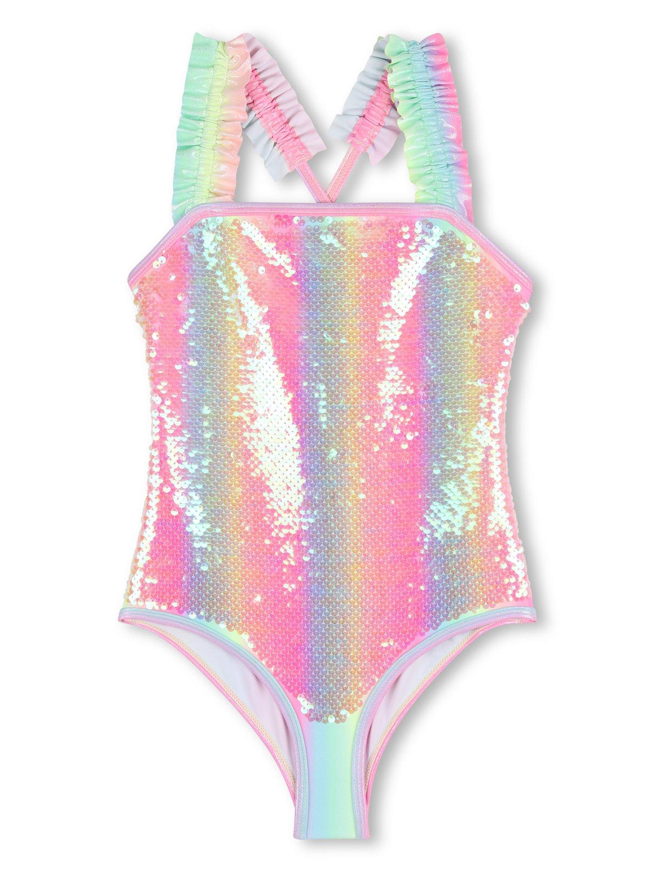 Billieblush Girls Ruffle Strap Swimsuit - Multi