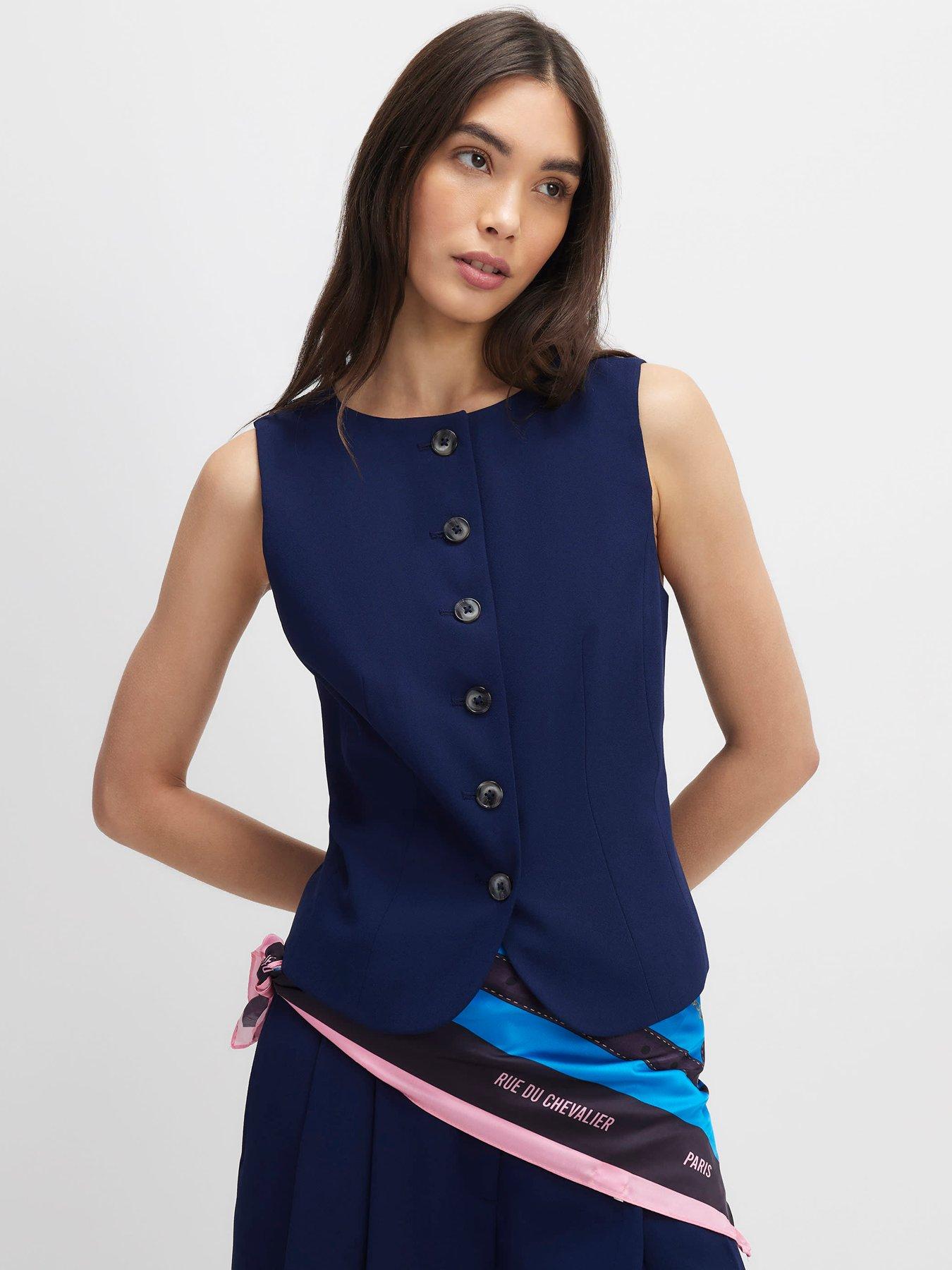  image of river-island-tailored-waistcoat-blue