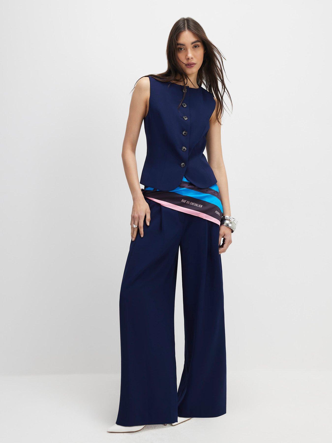  image of river-island-tailored-waistcoat-blue