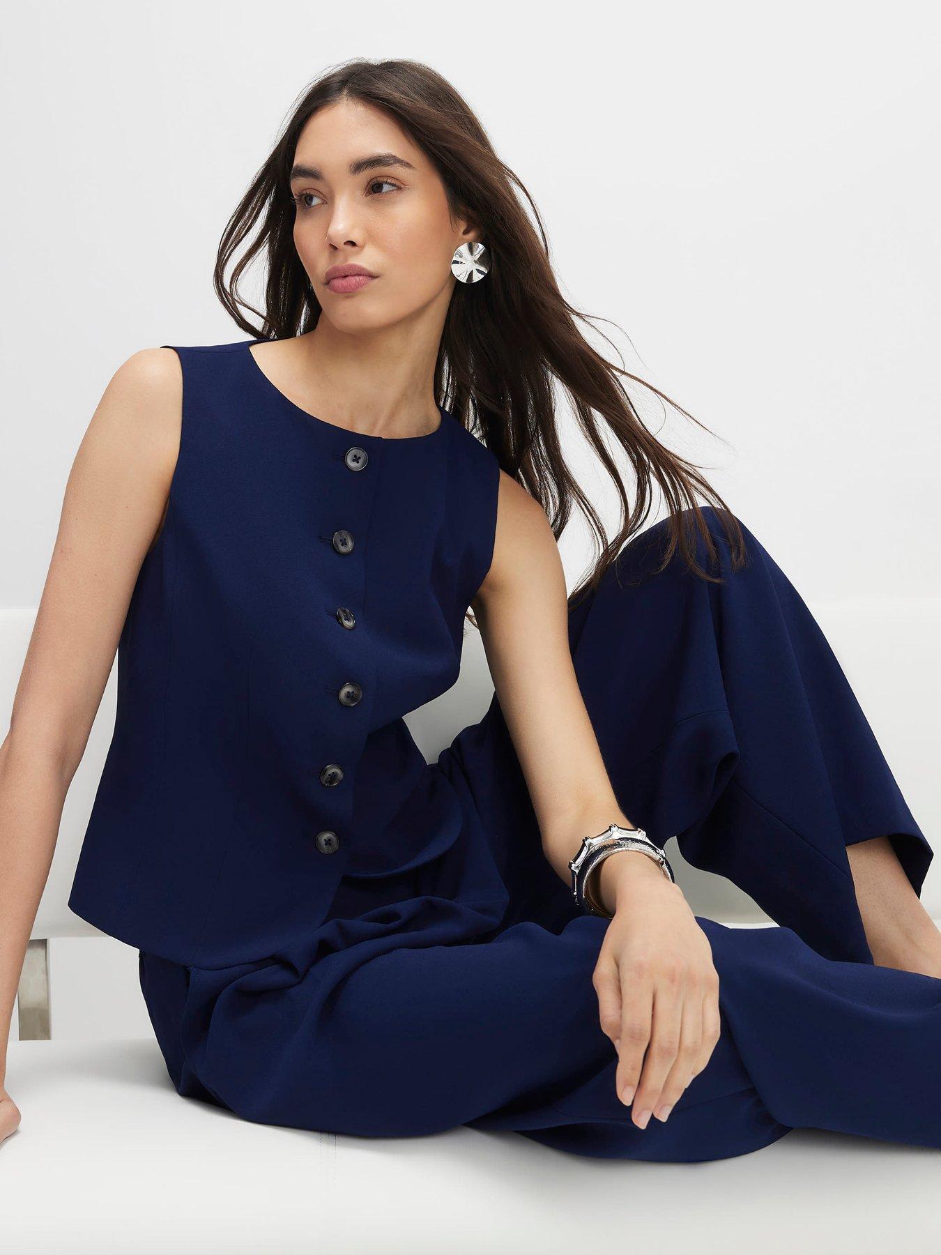  image of river-island-tailored-waistcoat-blue