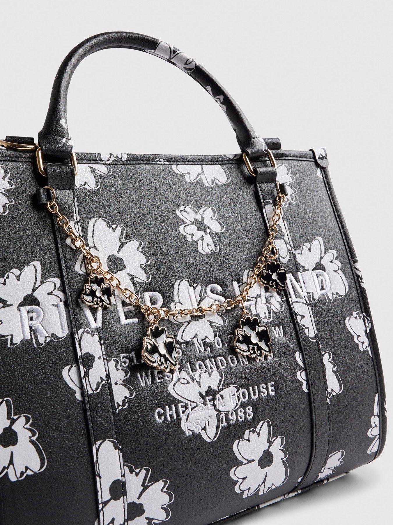  image of river-island-daisy-chain-tote-bag-black