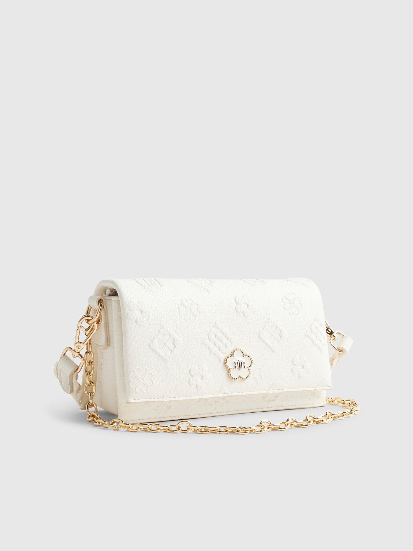  image of river-island-embossed-monogram-cross-body-bag-cream