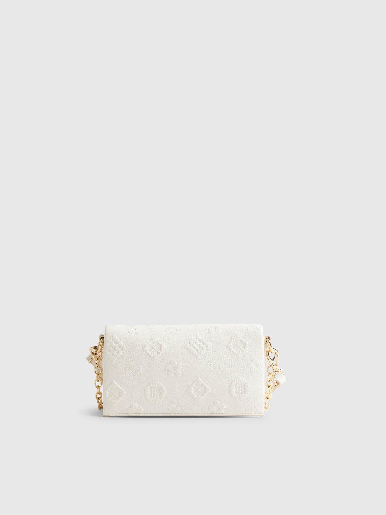  image of river-island-embossed-monogram-cross-body-bag-cream