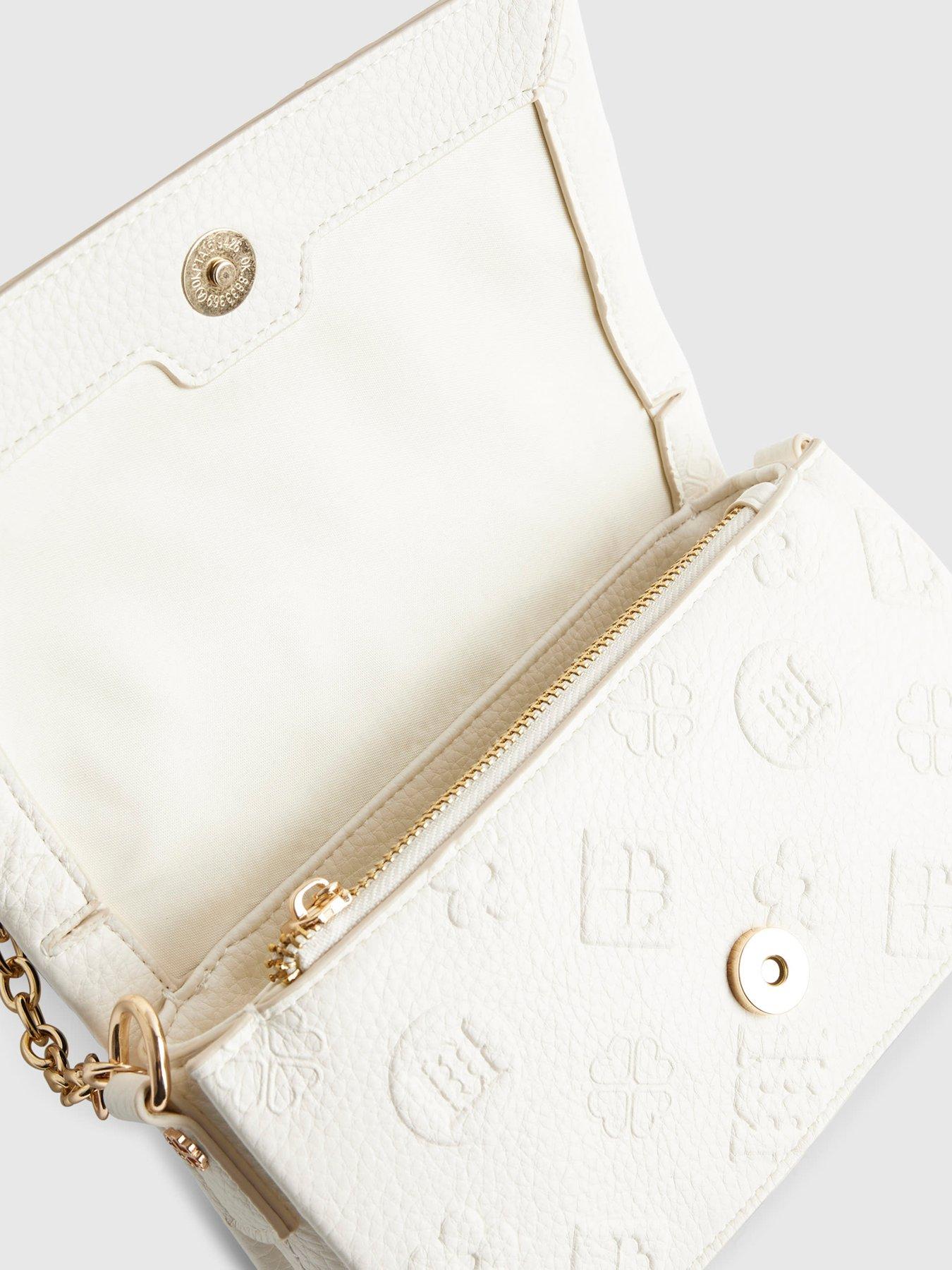  image of river-island-embossed-monogram-cross-body-bag-cream