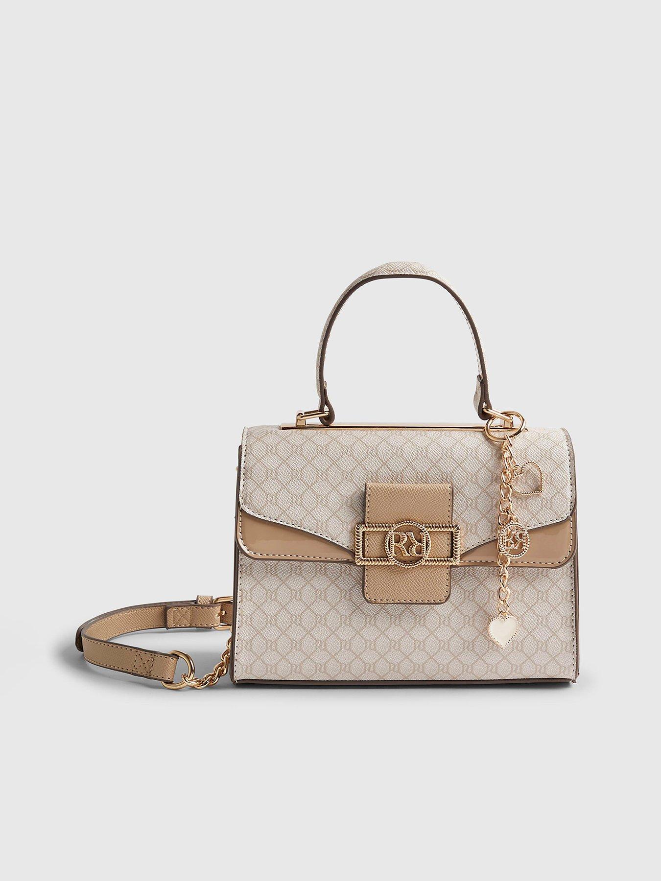  image of river-island-monogram-panelled-mini-tote-bag-beige