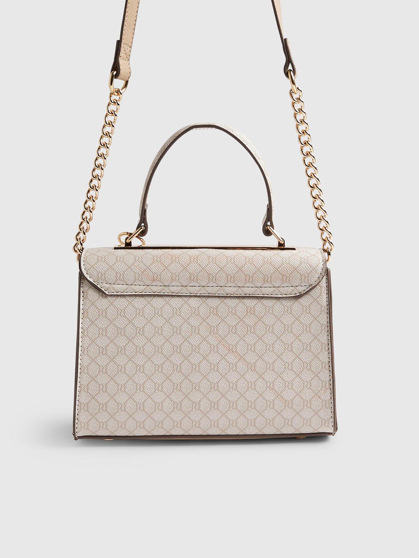  image of river-island-monogram-panelled-mini-tote-bag-beige
