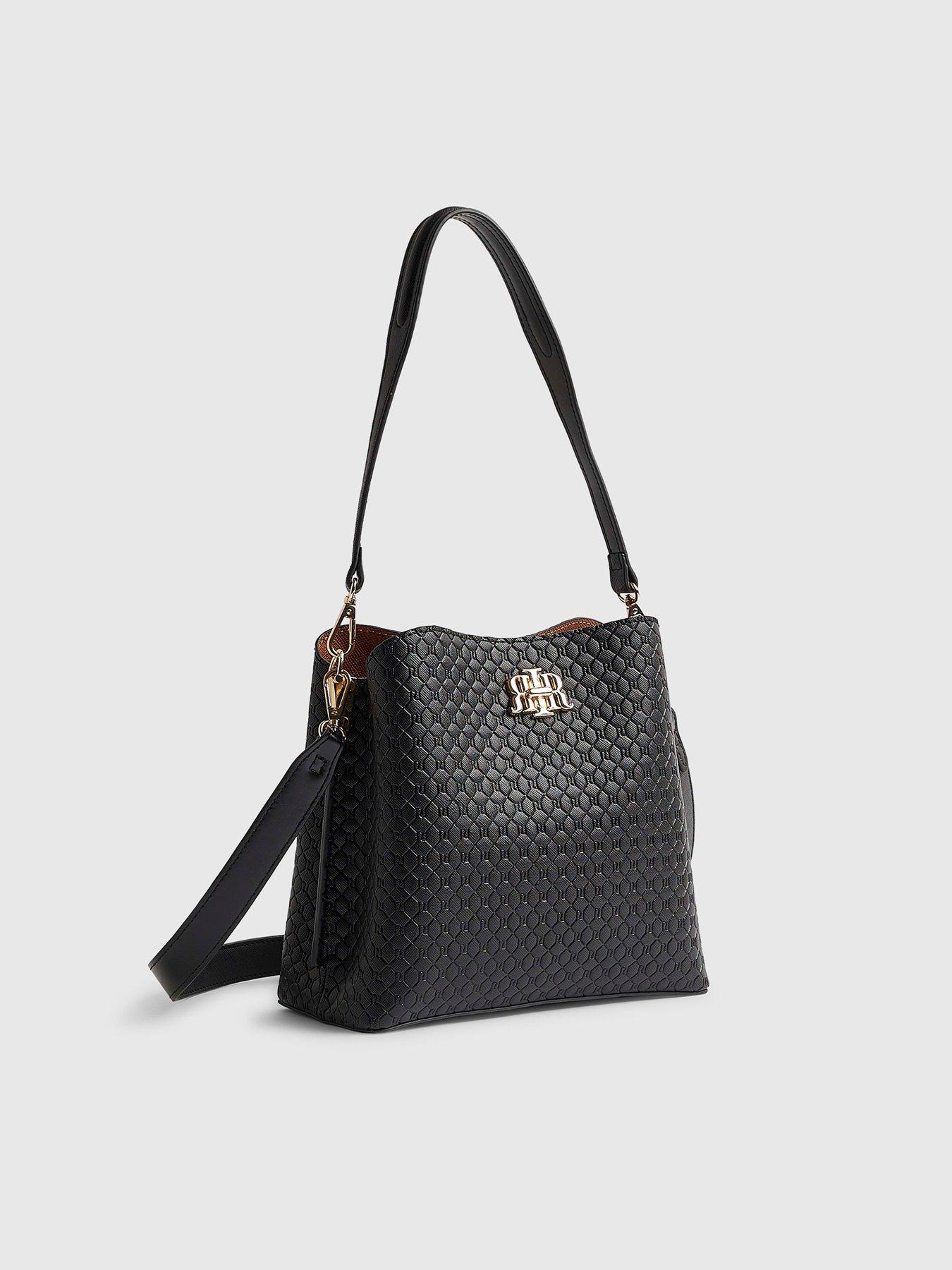 Image 3 of 6 of River Island Monogram Bucket Bag - Black