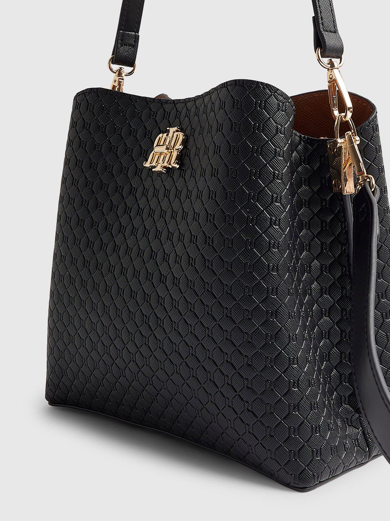Image 5 of 6 of River Island Monogram Bucket Bag - Black