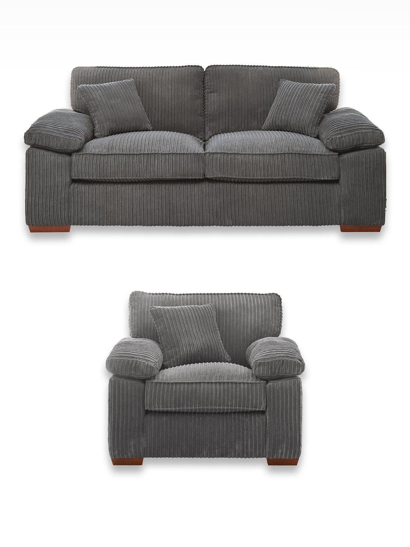 Image 1 of 6 of The Very Collection Parker 3 Seater Fabric Sofa + Chair