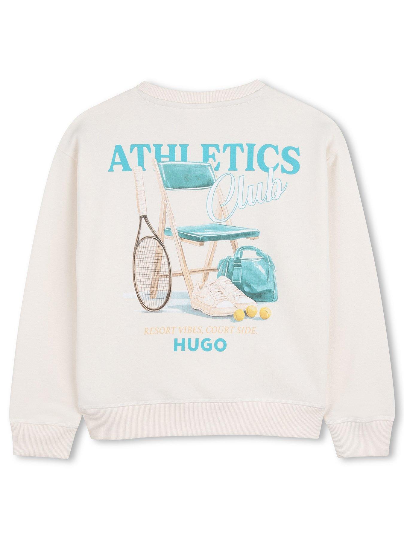  image of hugo-boys-back-print-sweat-top-off-white