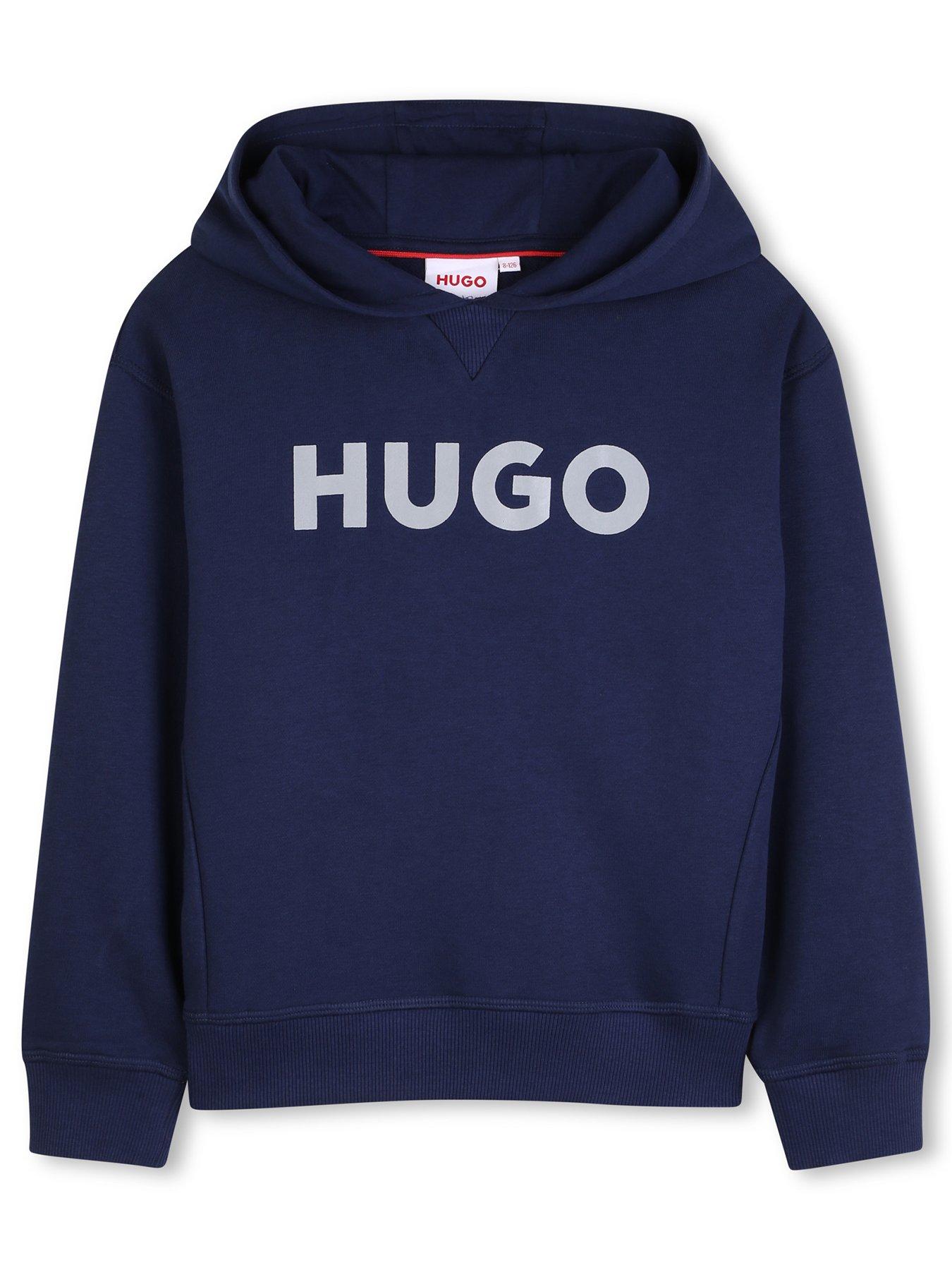 hugo-boys-logo-hoodie-navy