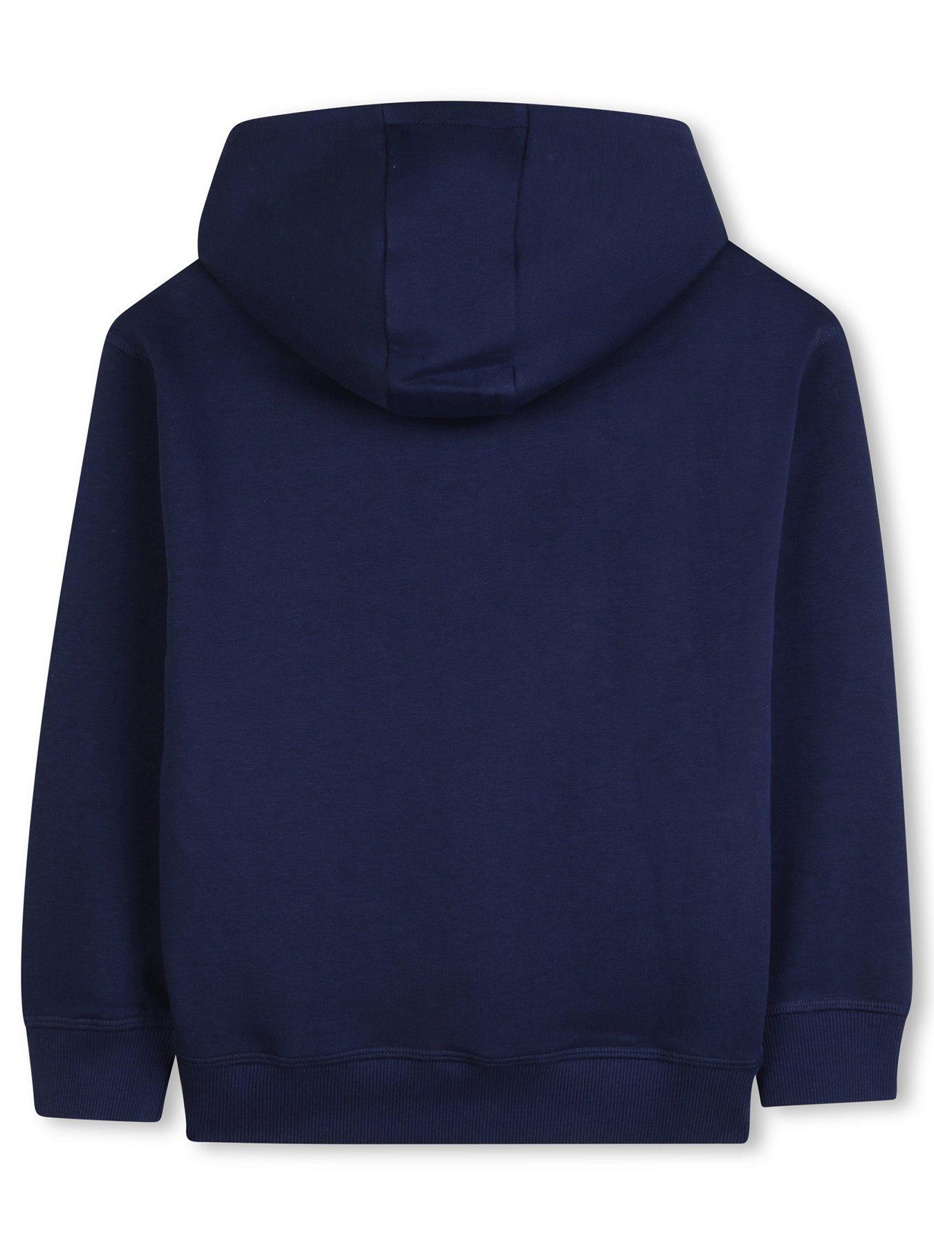 Image 2 of 3 of HUGO Boys Logo Hoodie - Navy