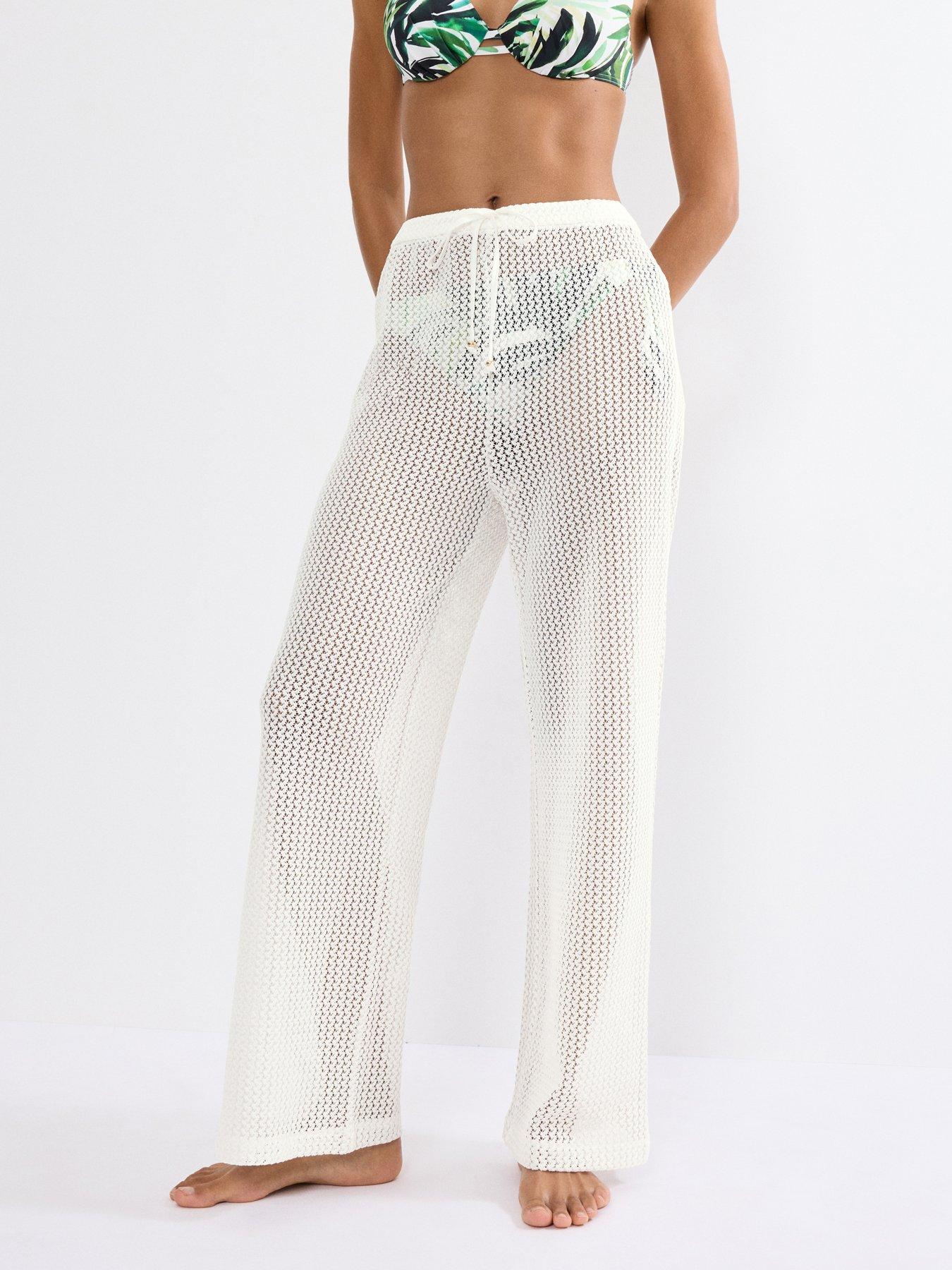 Image 2 of 4 of Triumph Beach Mywear Crochet Trousers - White