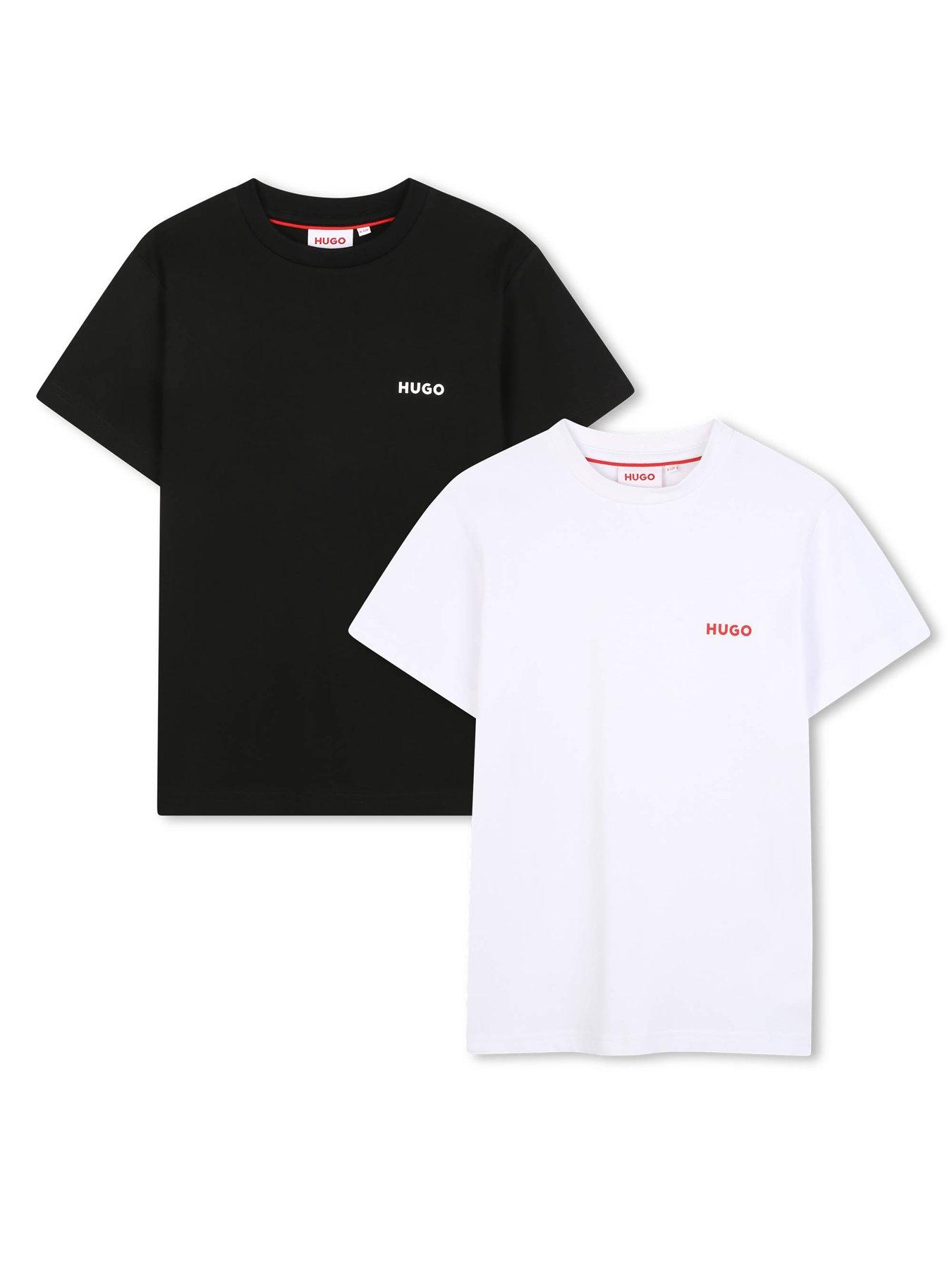 Image 1 of 7 of HUGO Boys 2 Pack Short Sleeve T-shirts - Black/white