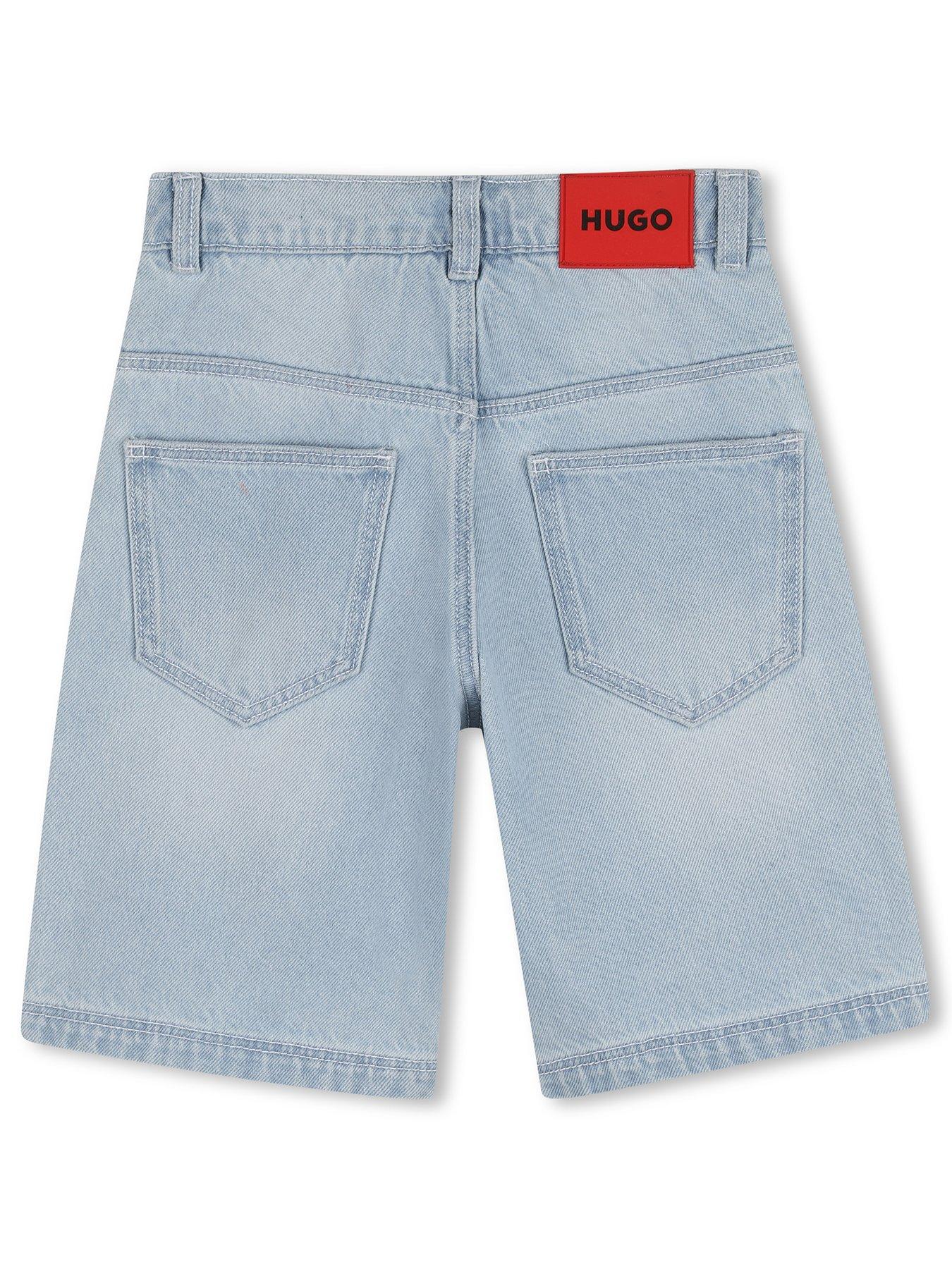  image of hugo-boys-denim-shorts-blue