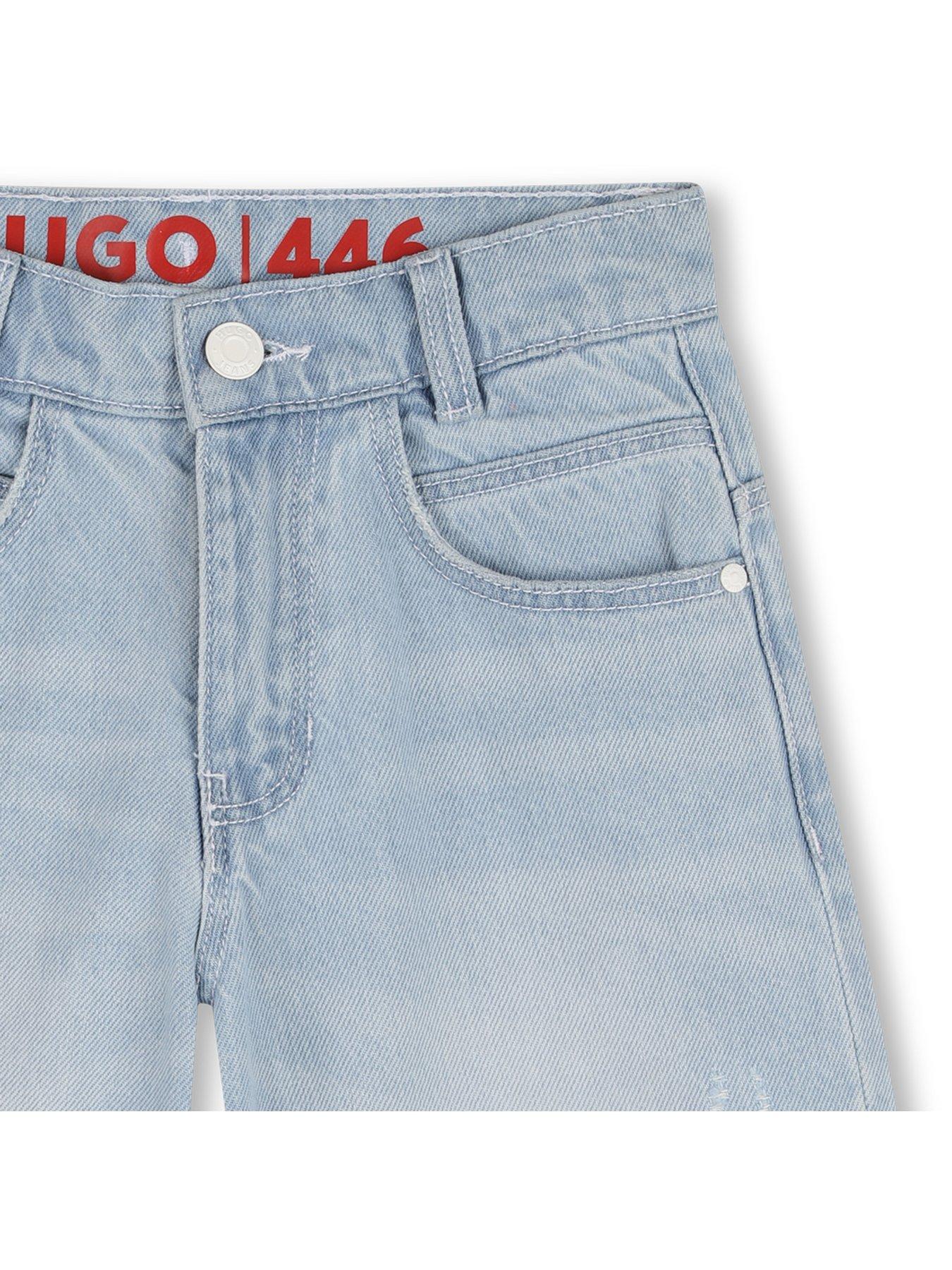  image of hugo-boys-denim-shorts-blue