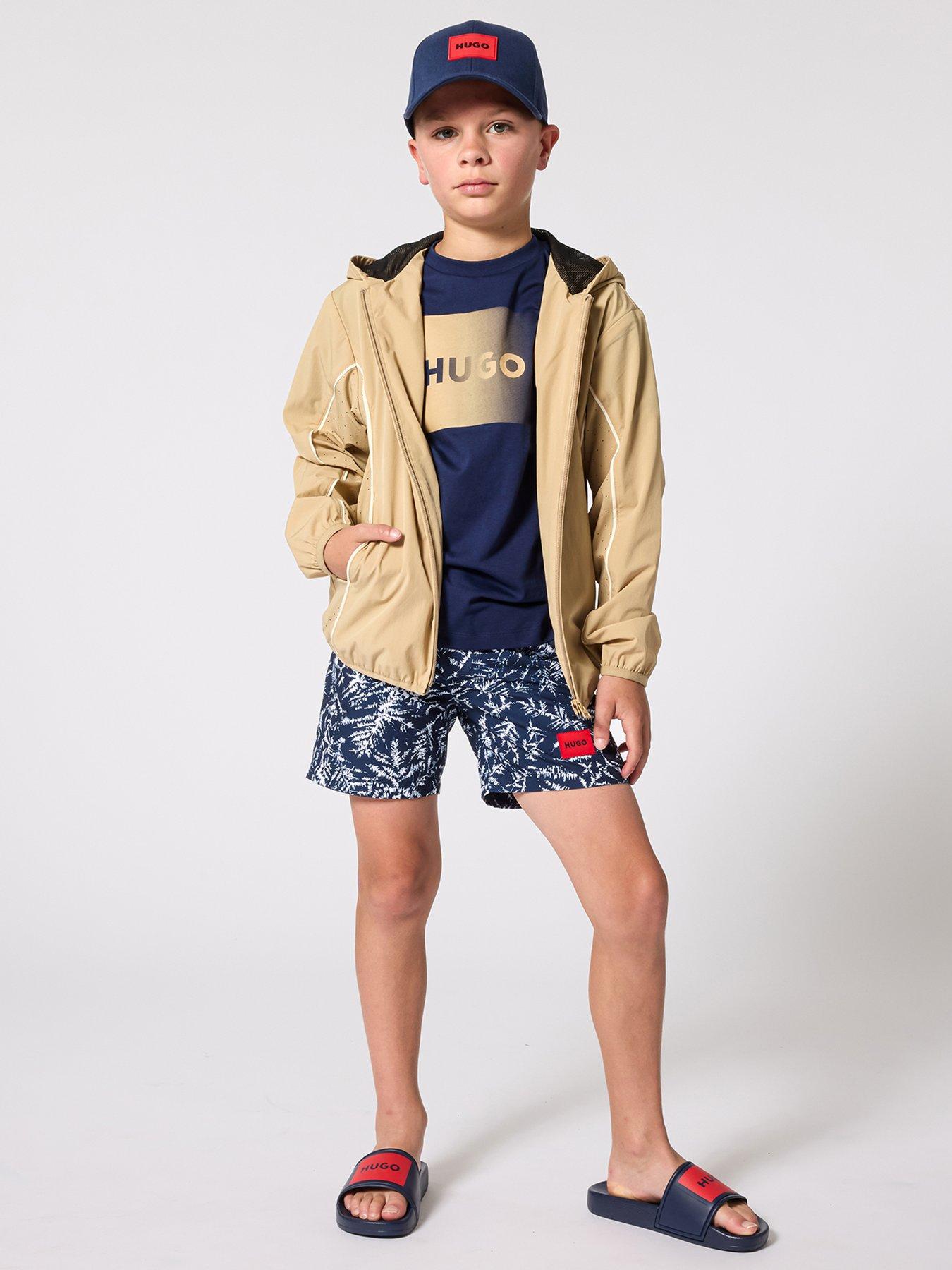 Image 1 of 4 of HUGO Boys Hooded Jacket - Beige