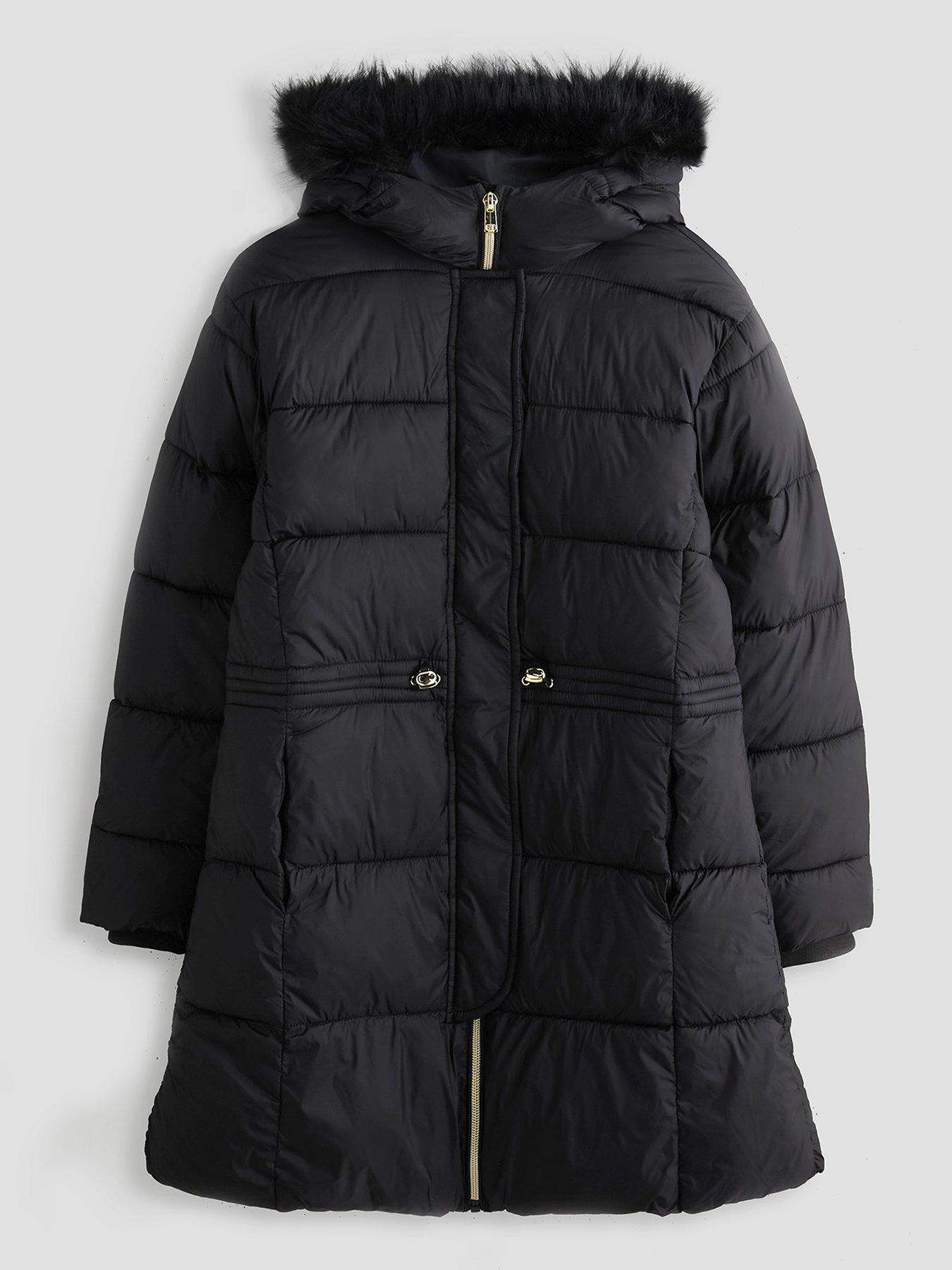 The Very Collection Girls Padded Coat With Hood - Black
