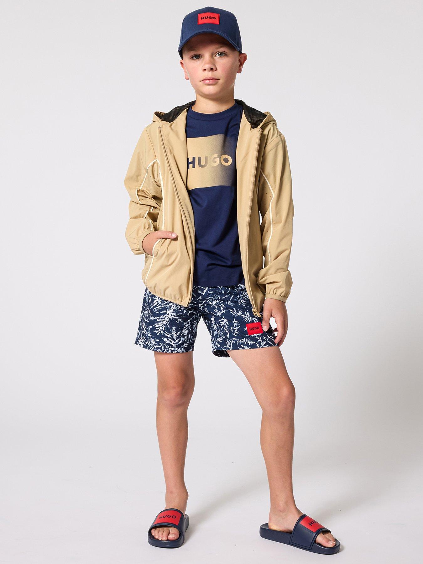 HUGO Boys Logo Short Sleeve T-shirt - Navy