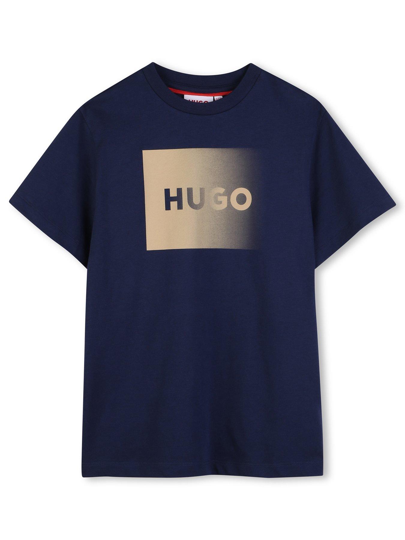 Image 2 of 4 of HUGO Boys Logo Short Sleeve T-shirt - Navy