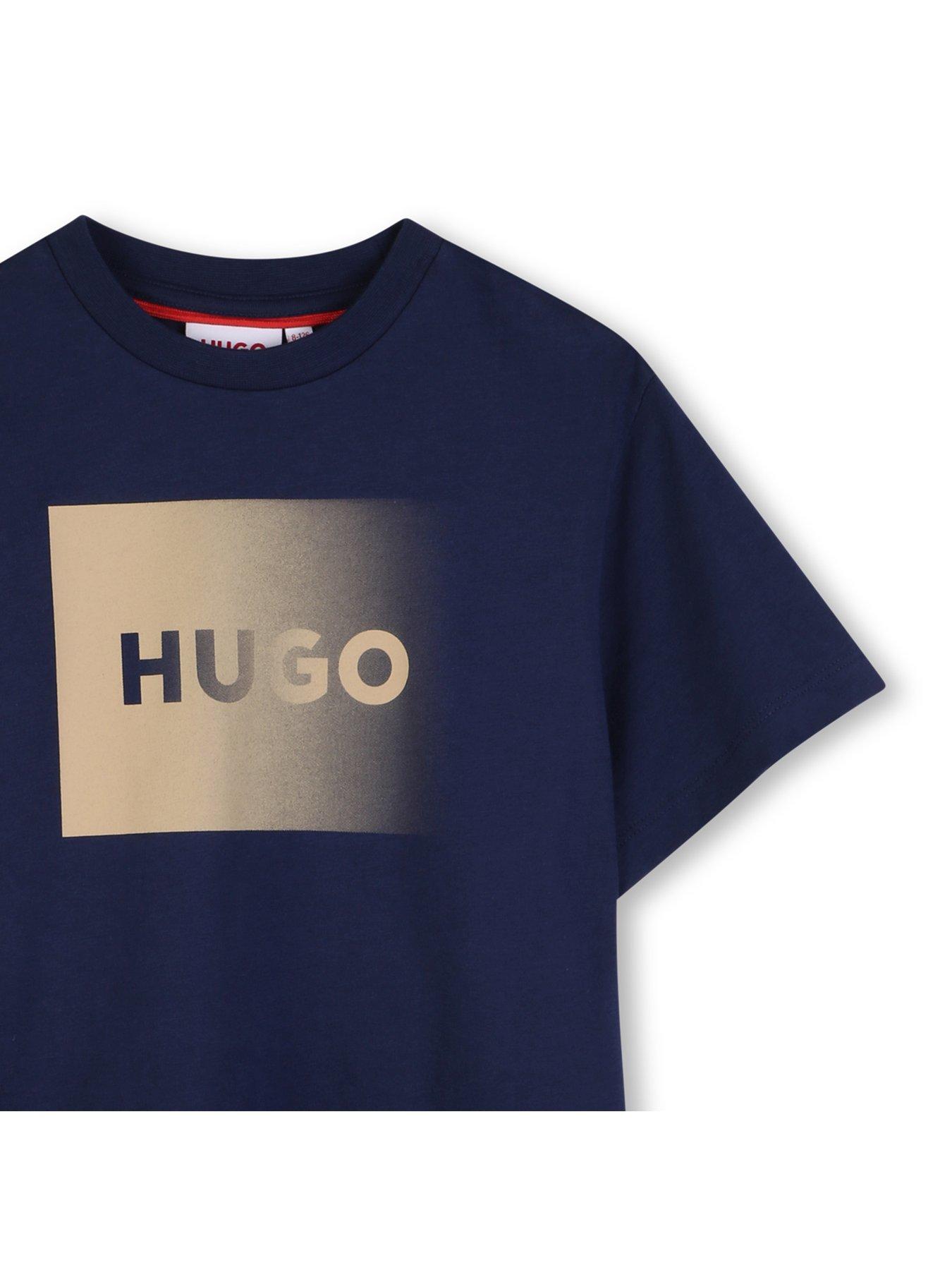 Image 4 of 4 of HUGO Boys Logo Short Sleeve T-shirt - Navy