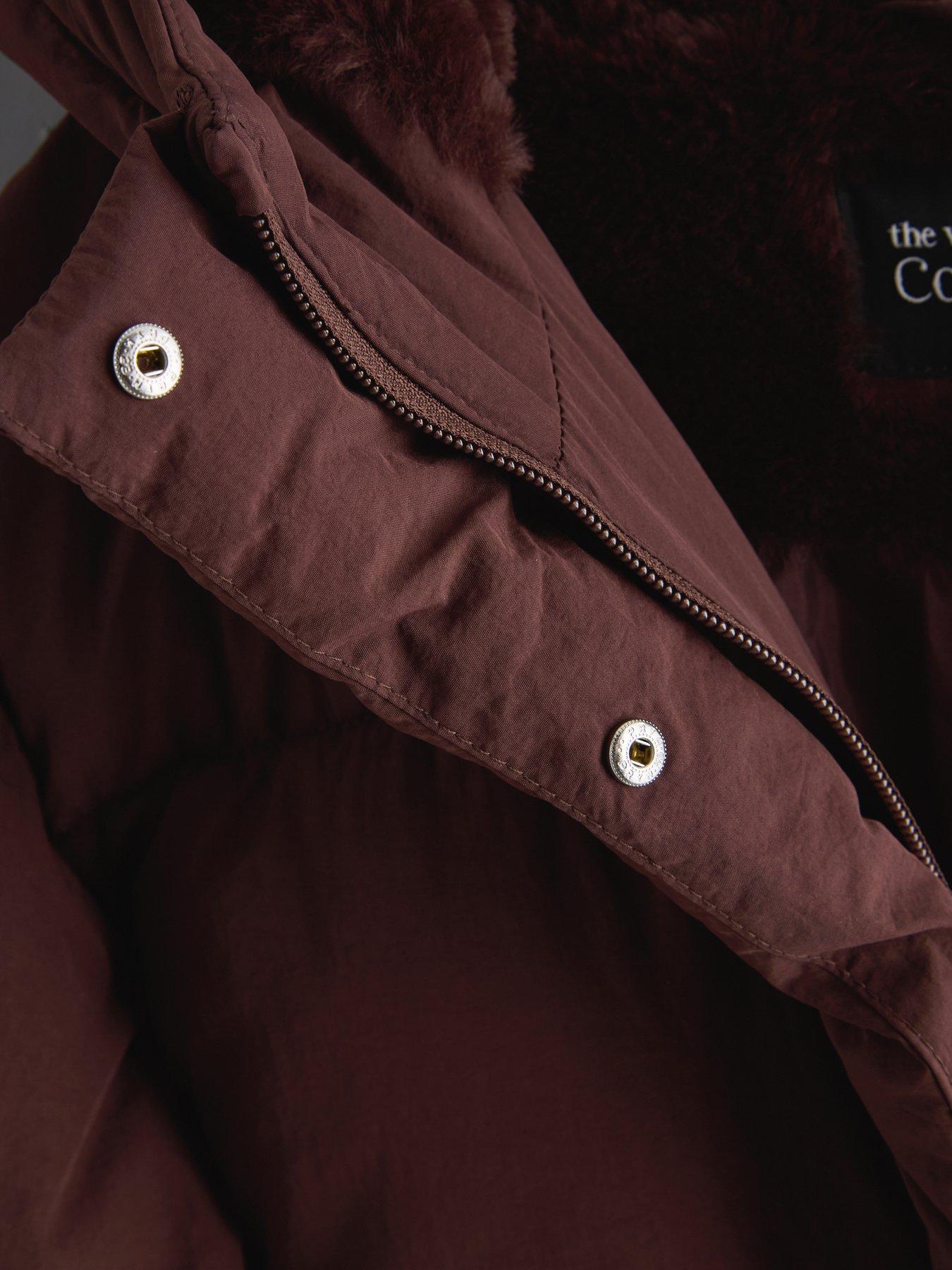 Image 5 of 5 of The Very Collection Girls Longline Padded Basic Coat (3 - 16 years) - Chocolate