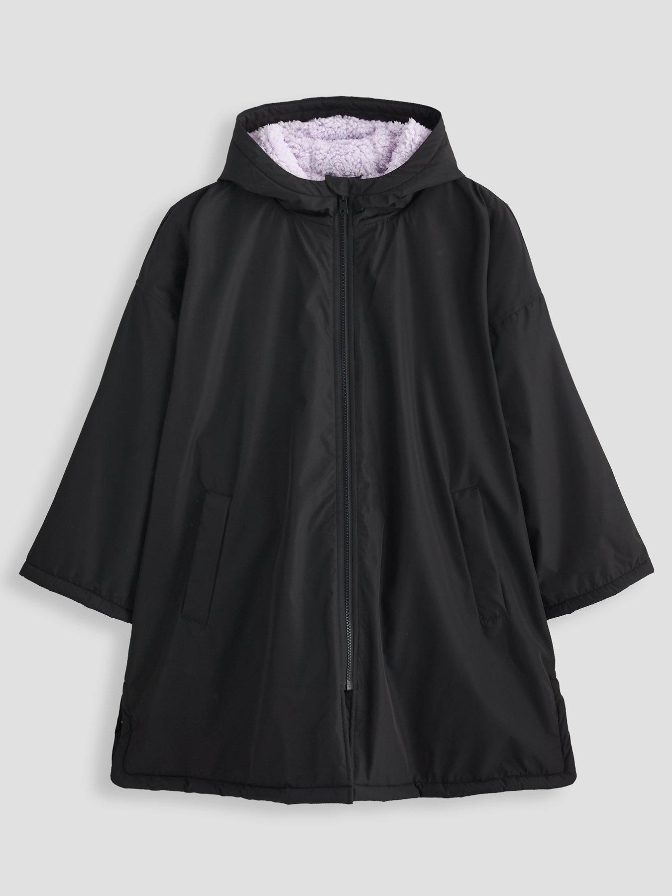 The Very Collection Girls Changing Outdoor Robe - Black
