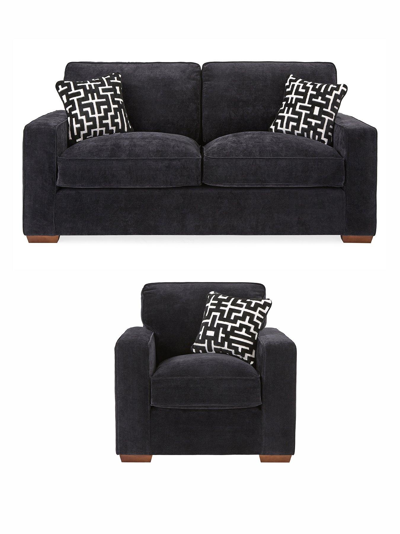 Image 2 of 7 of The Very Collection Monaco 3 Seater Fabric Sofa + Chair
