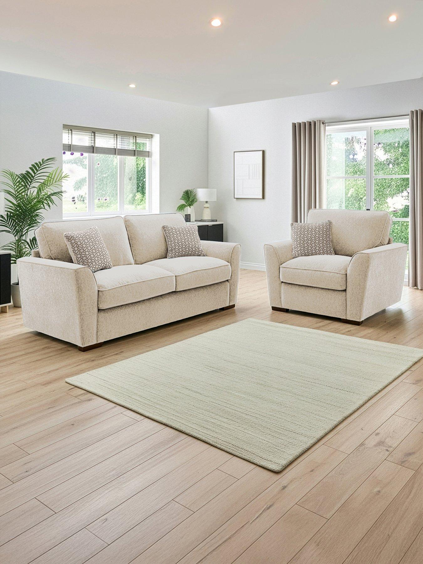 The Very Collection Lucerne 3 Seater Fabric Sofa + Chair