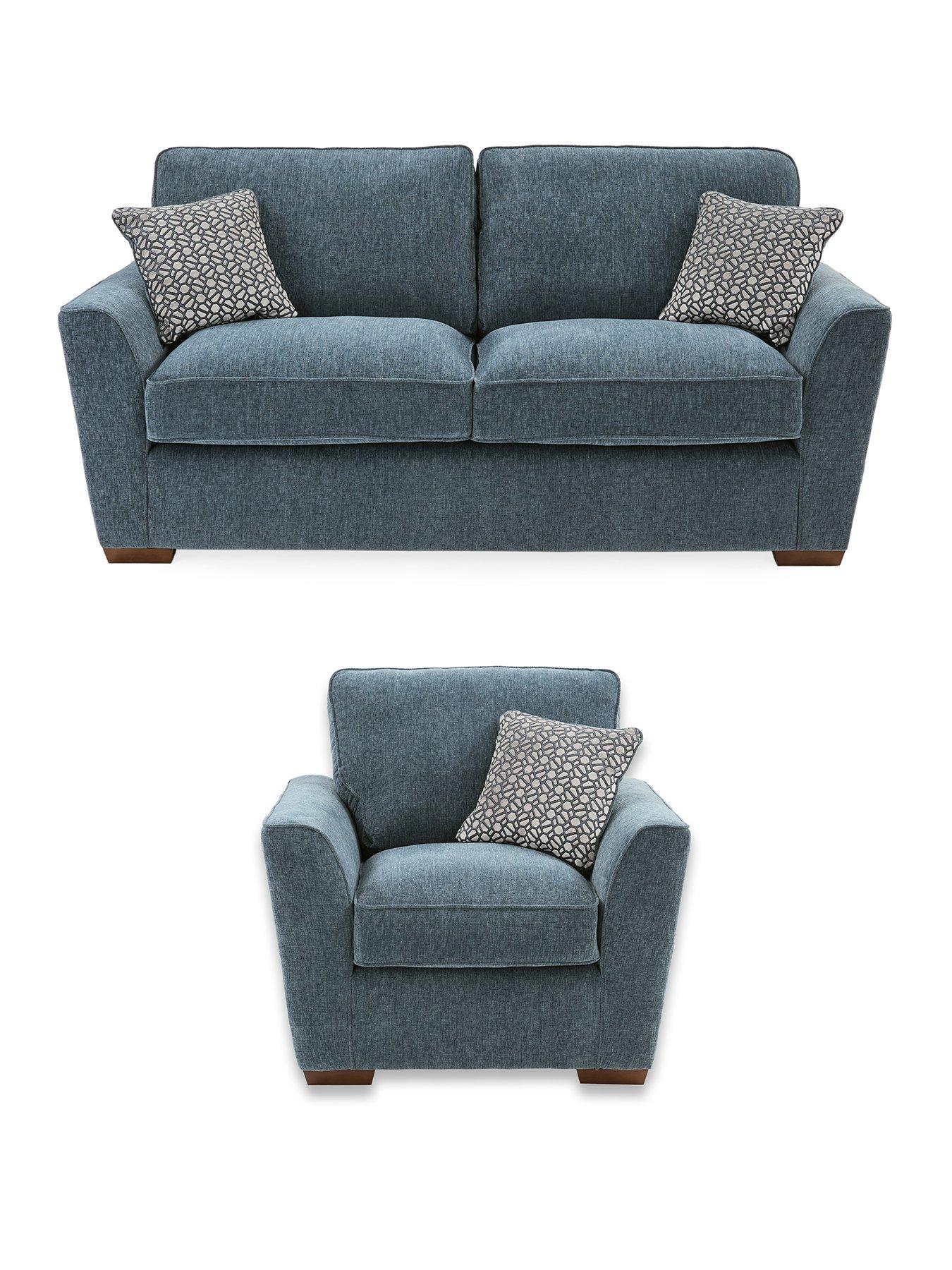Image 2 of 6 of The Very Collection Lucerne 3 Seater Fabric Sofa + Chair