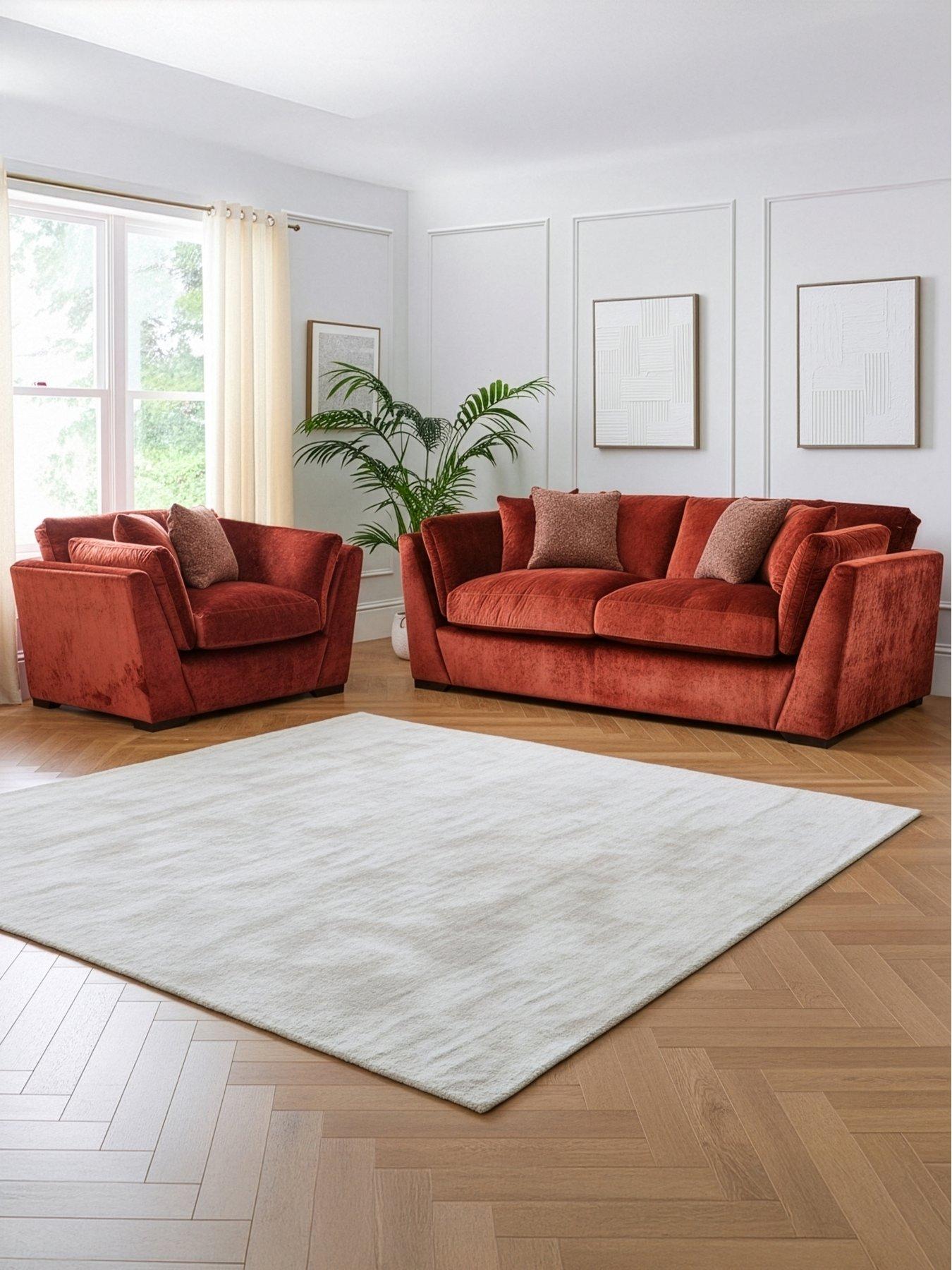 Image 1 of 7 of The Very Collection Caressa 3 Seater Fabric Sofa + Chair