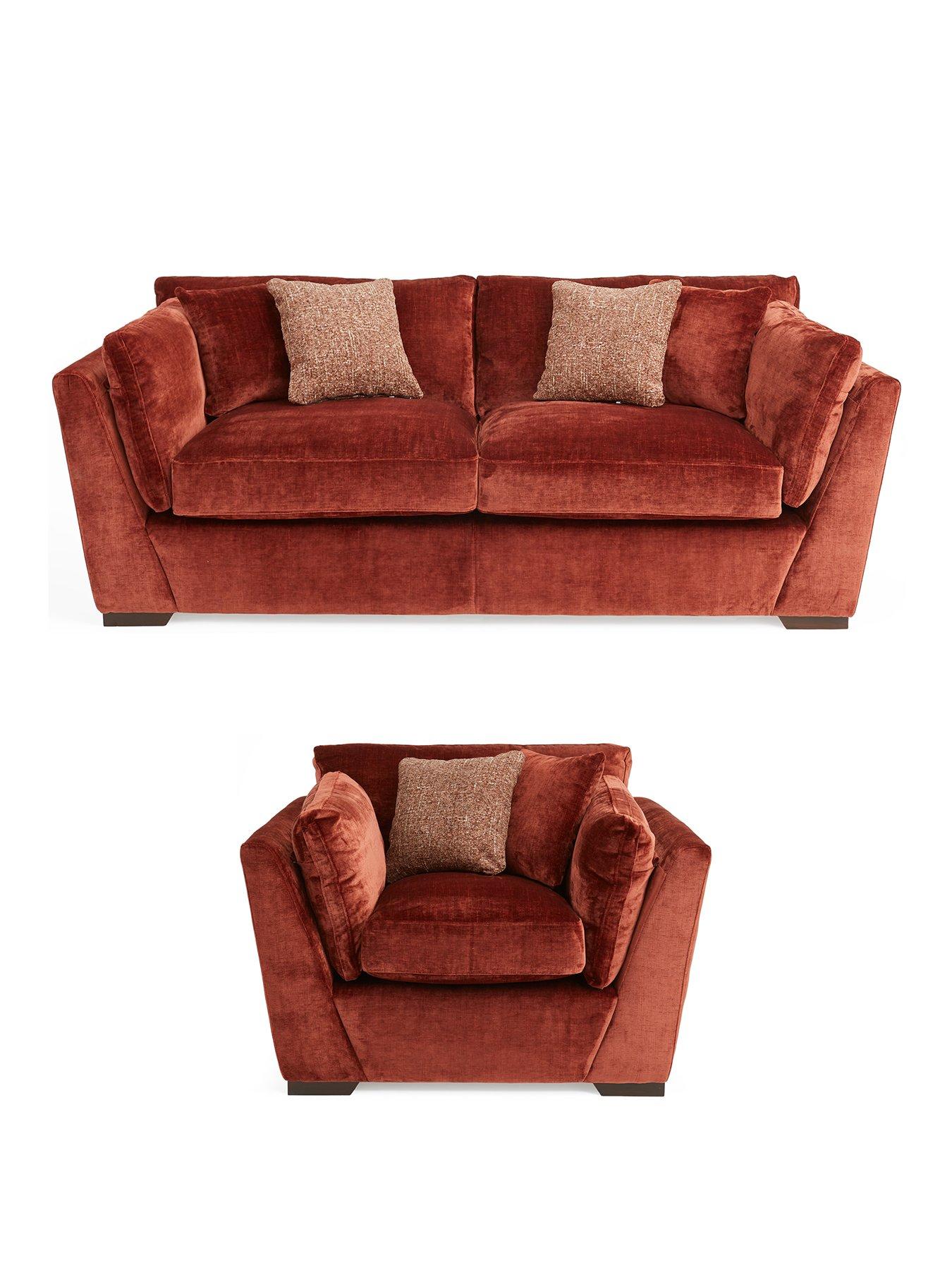 Image 2 of 7 of The Very Collection Caressa 3 Seater Fabric Sofa + Chair