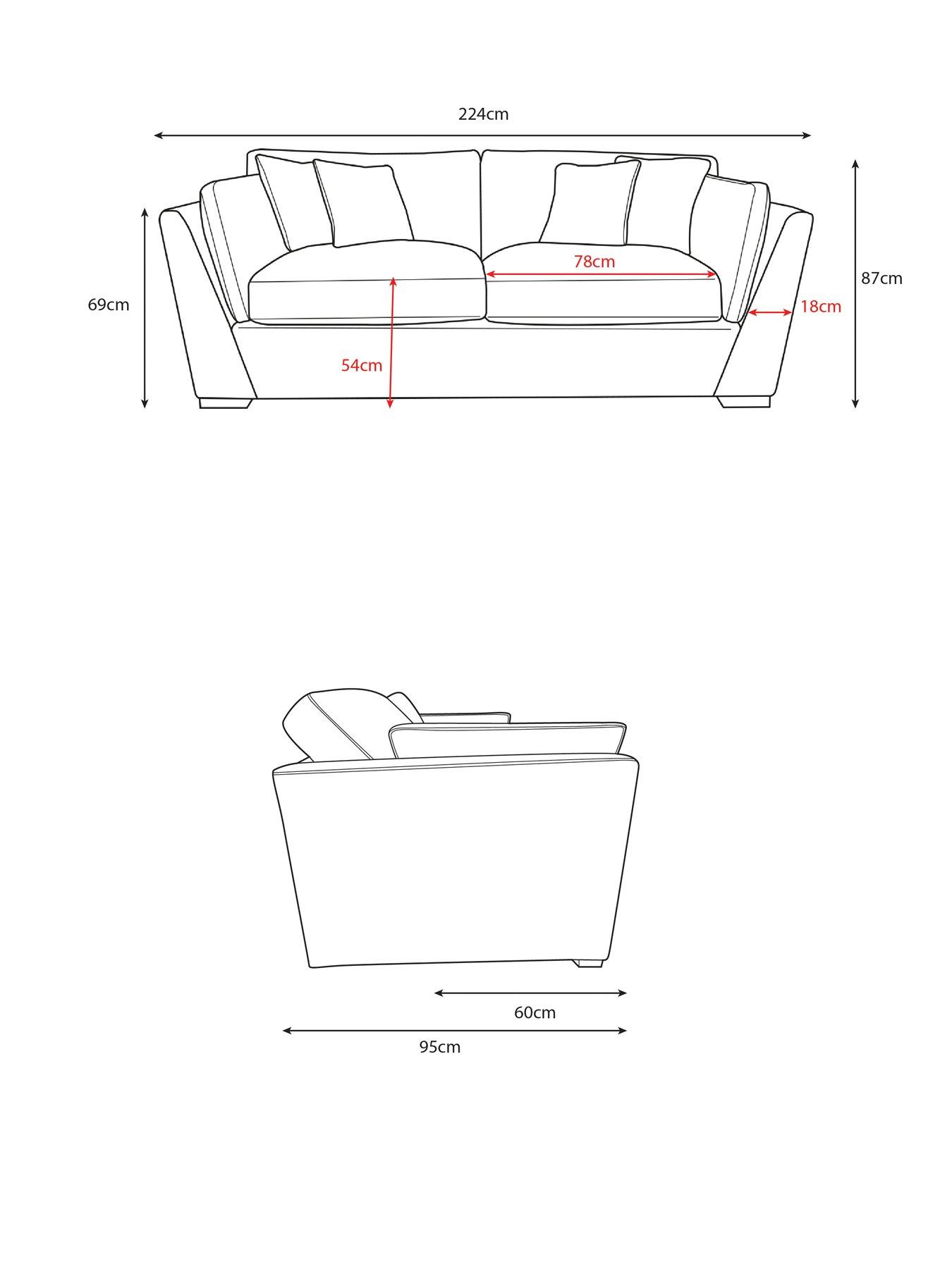 Image 7 of 7 of The Very Collection Caressa 3 Seater Fabric Sofa + Chair