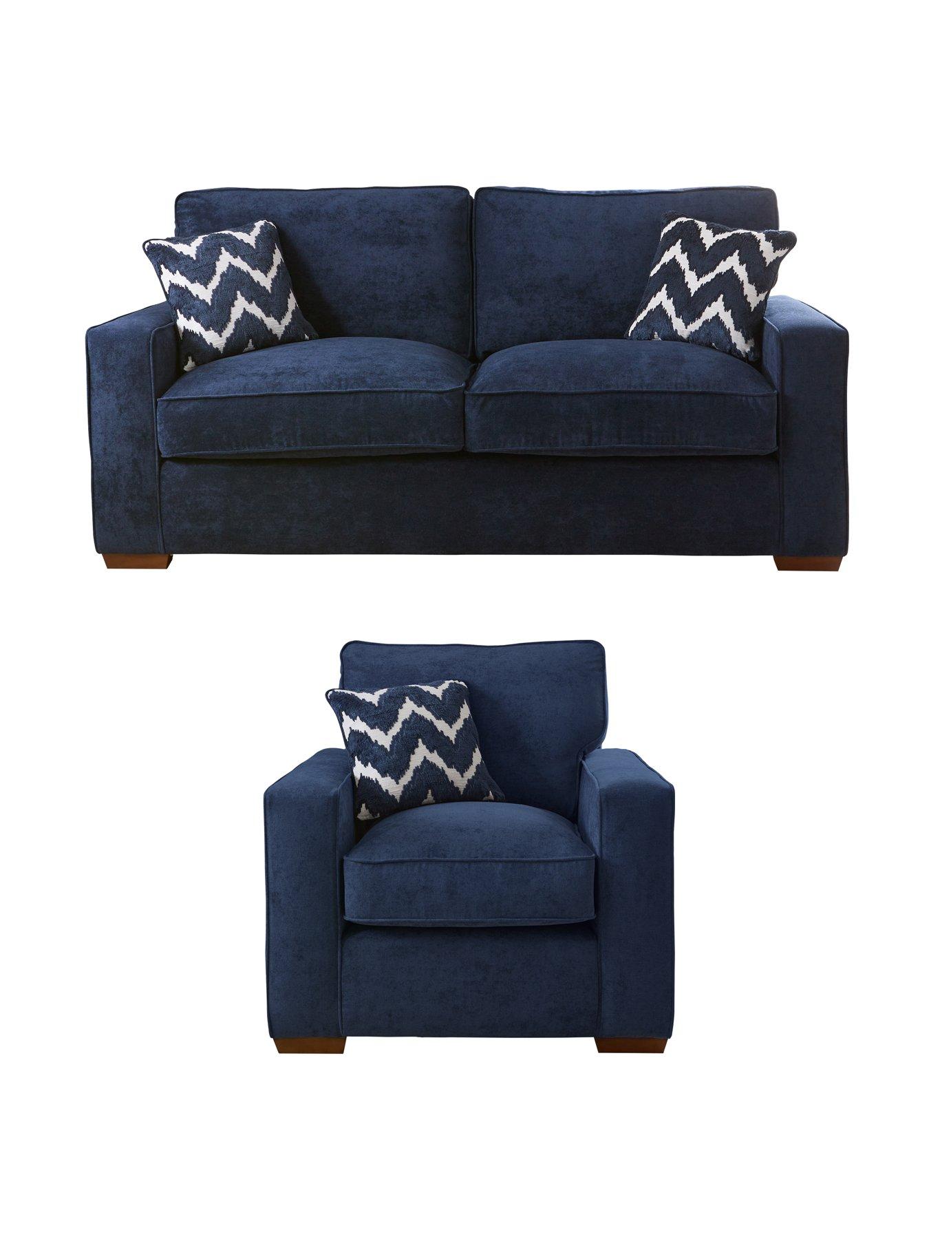 The Very Collection Jenna 3 Seater Fabric Sofa + Chair
