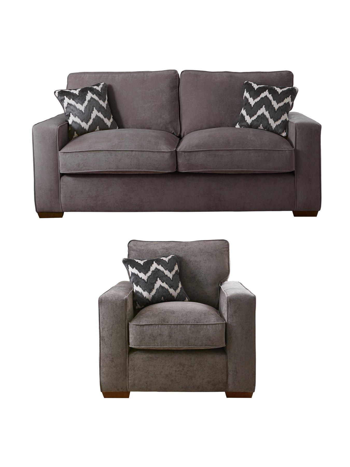 The Very Collection Jenna 3 Seater Fabric Sofa + Chair