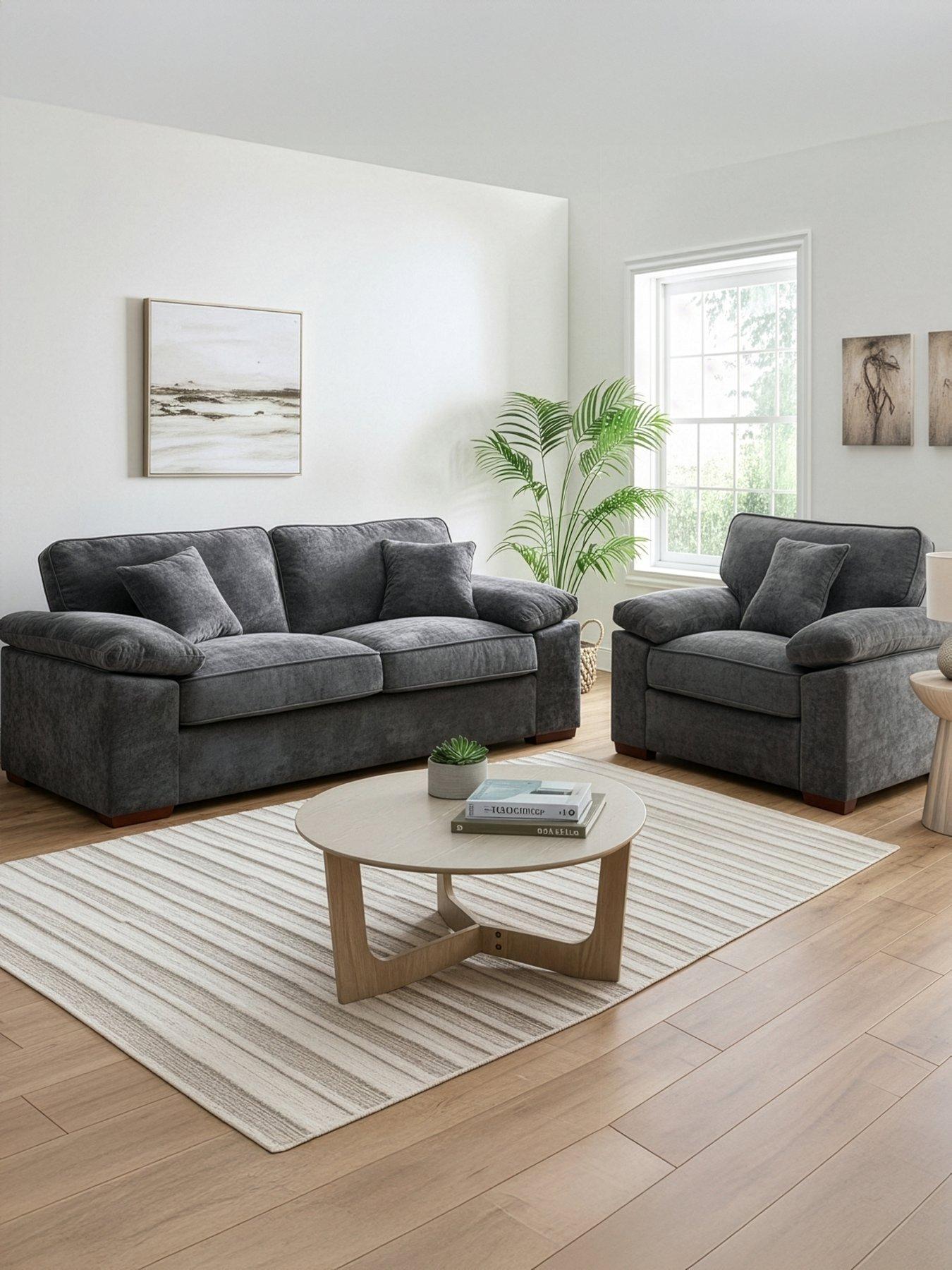 Image 1 of 6 of The Very Collection Tuscany 3 Seater Sofa + Chair